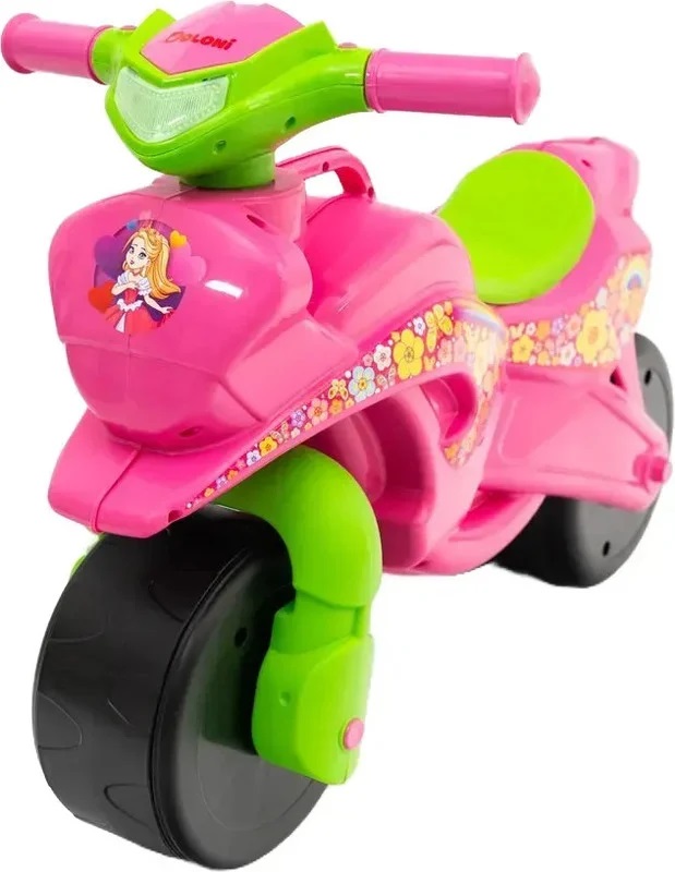 Levně DOLONI Odrážedlo motorka růžovo-zelená 70x32x52