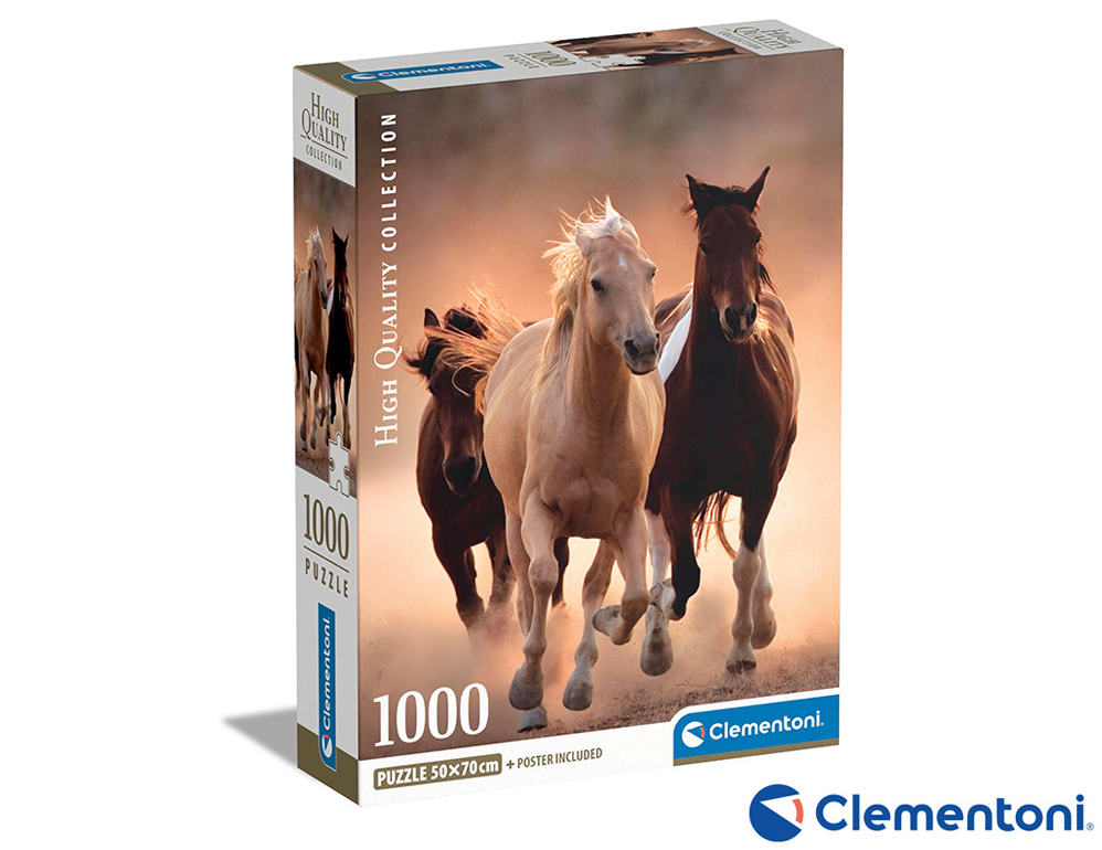 Levně Clementoni - Puzzle 1000 Běžící koně