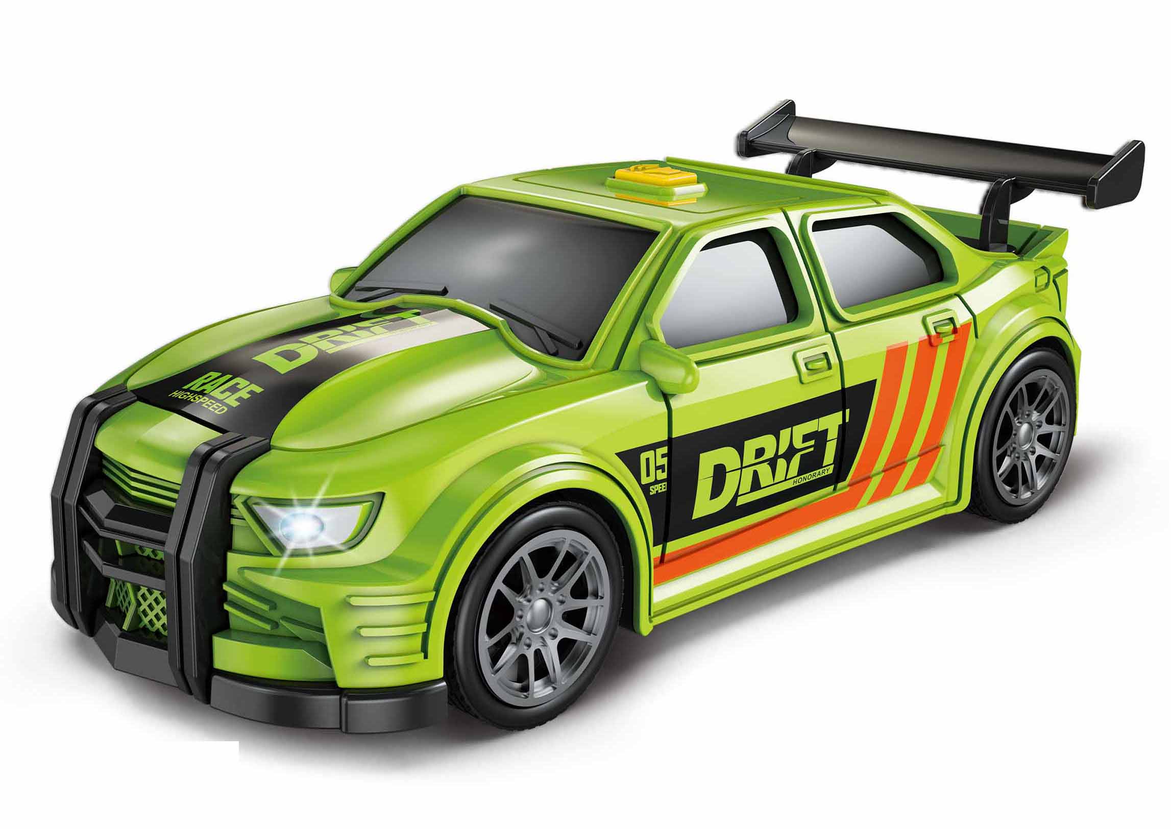 Levně Auto závodní zelené s efekty 16 cm
