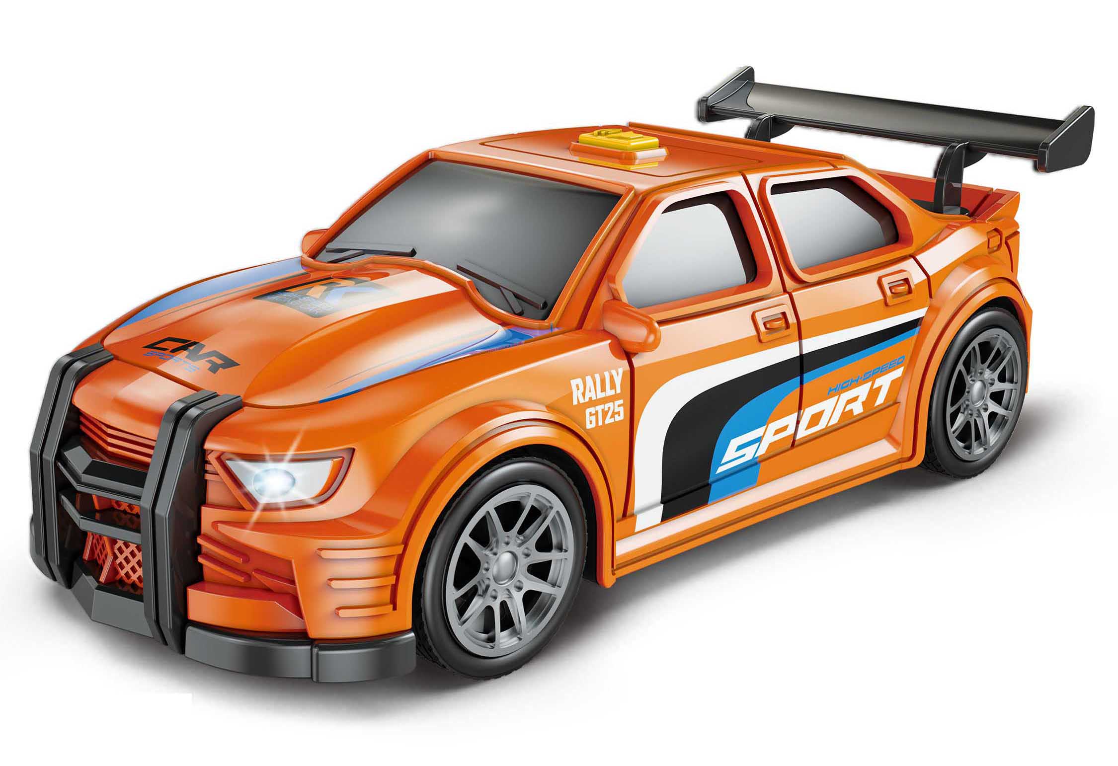 Závodní auto s efekty 16 cm – oranžové