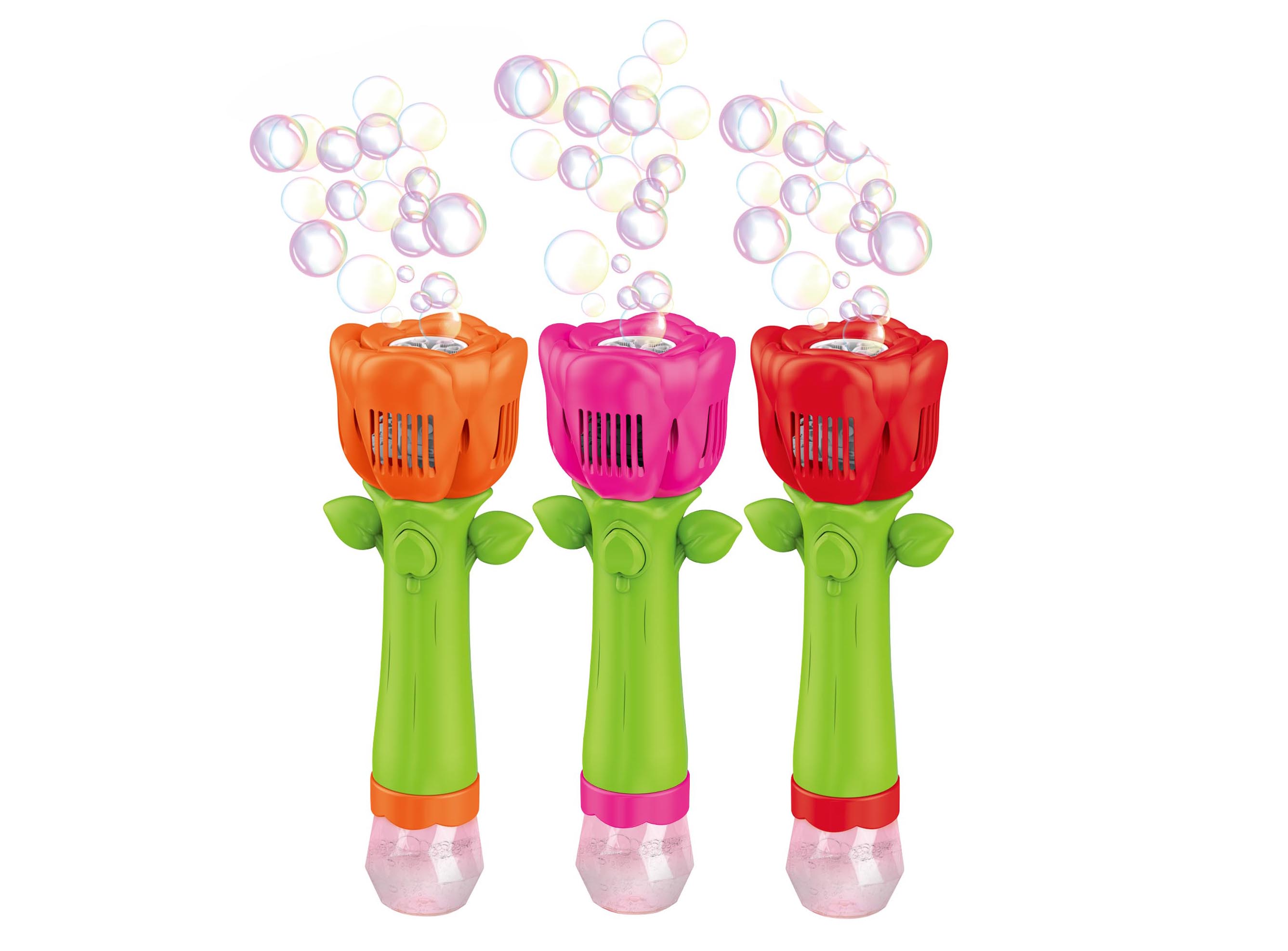 Levně Bublifuk růže se světelnými efekty 100 ml 26 cm
