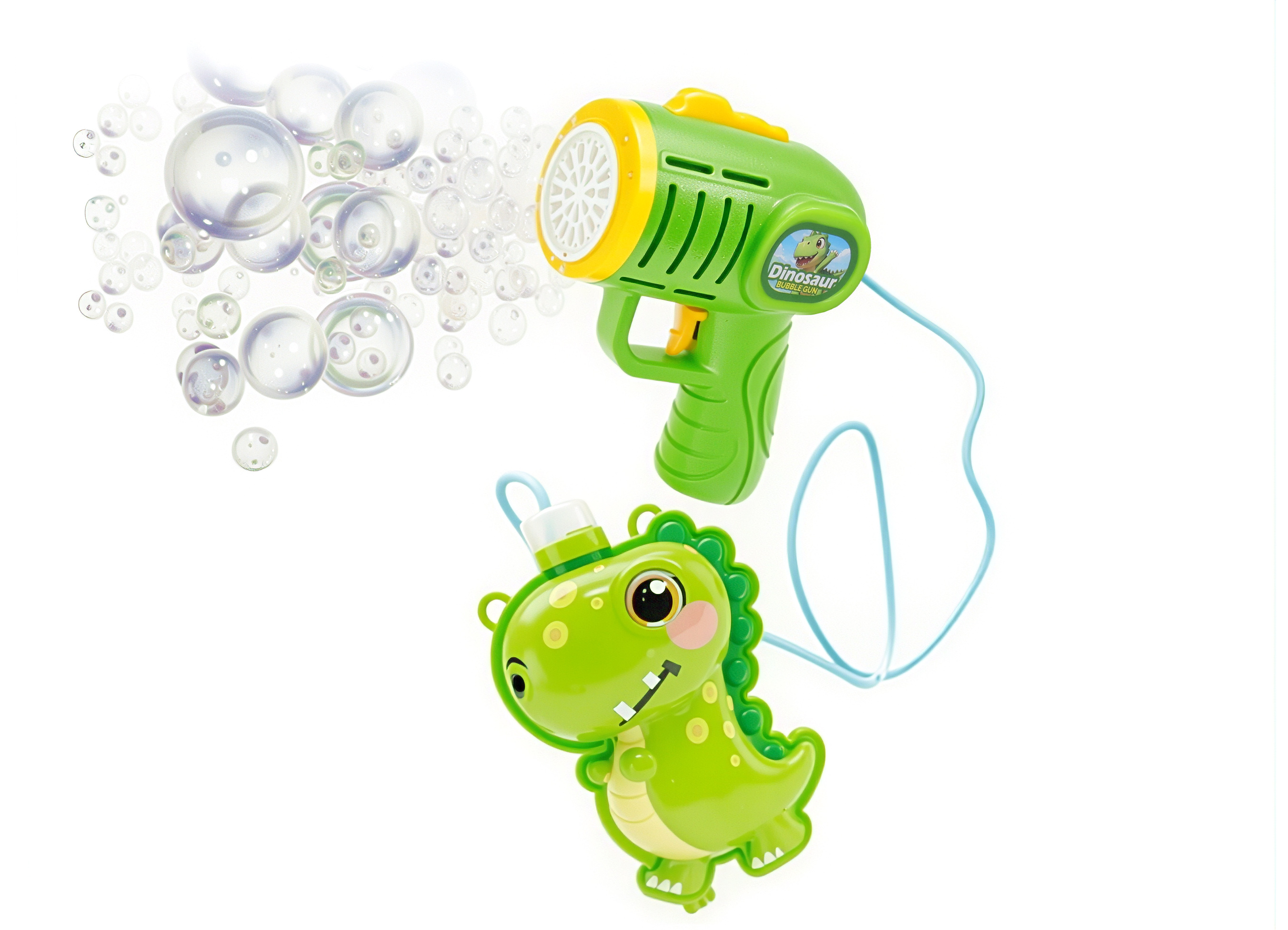 Levně Bublifuk pistole s externí nádržkou dinosaurus 280 ml 15 cm