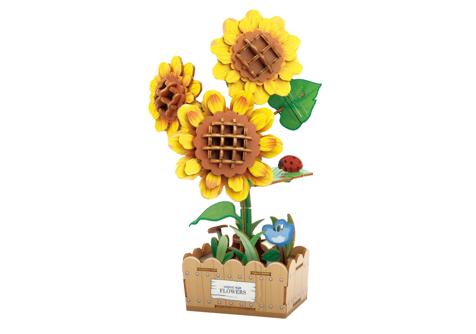 Stavebnice 3D dřevěná - Slunečnice 21 cm
