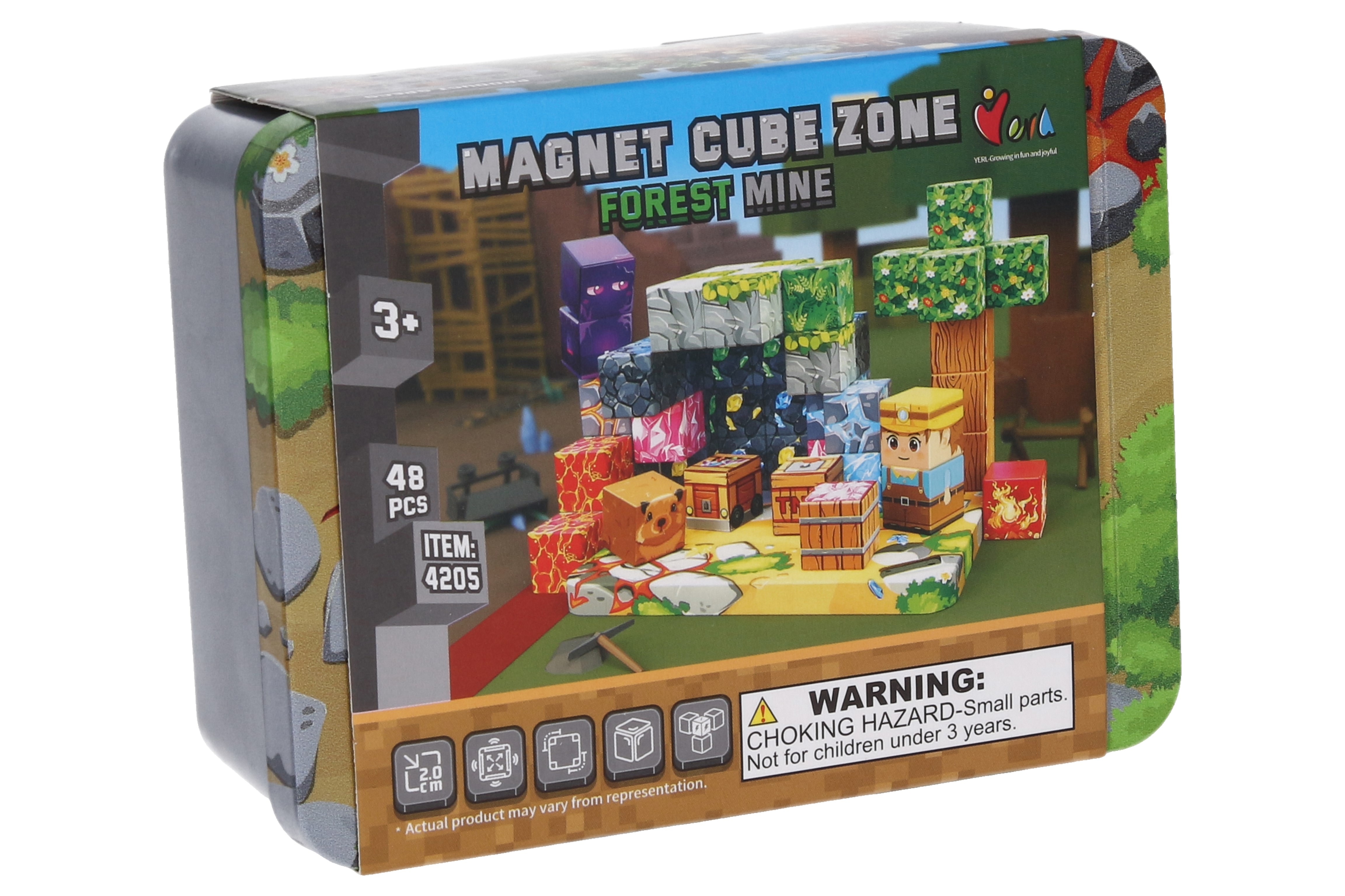Stavebnice Magnet Cube Zone - Forest Mine 48 dílků