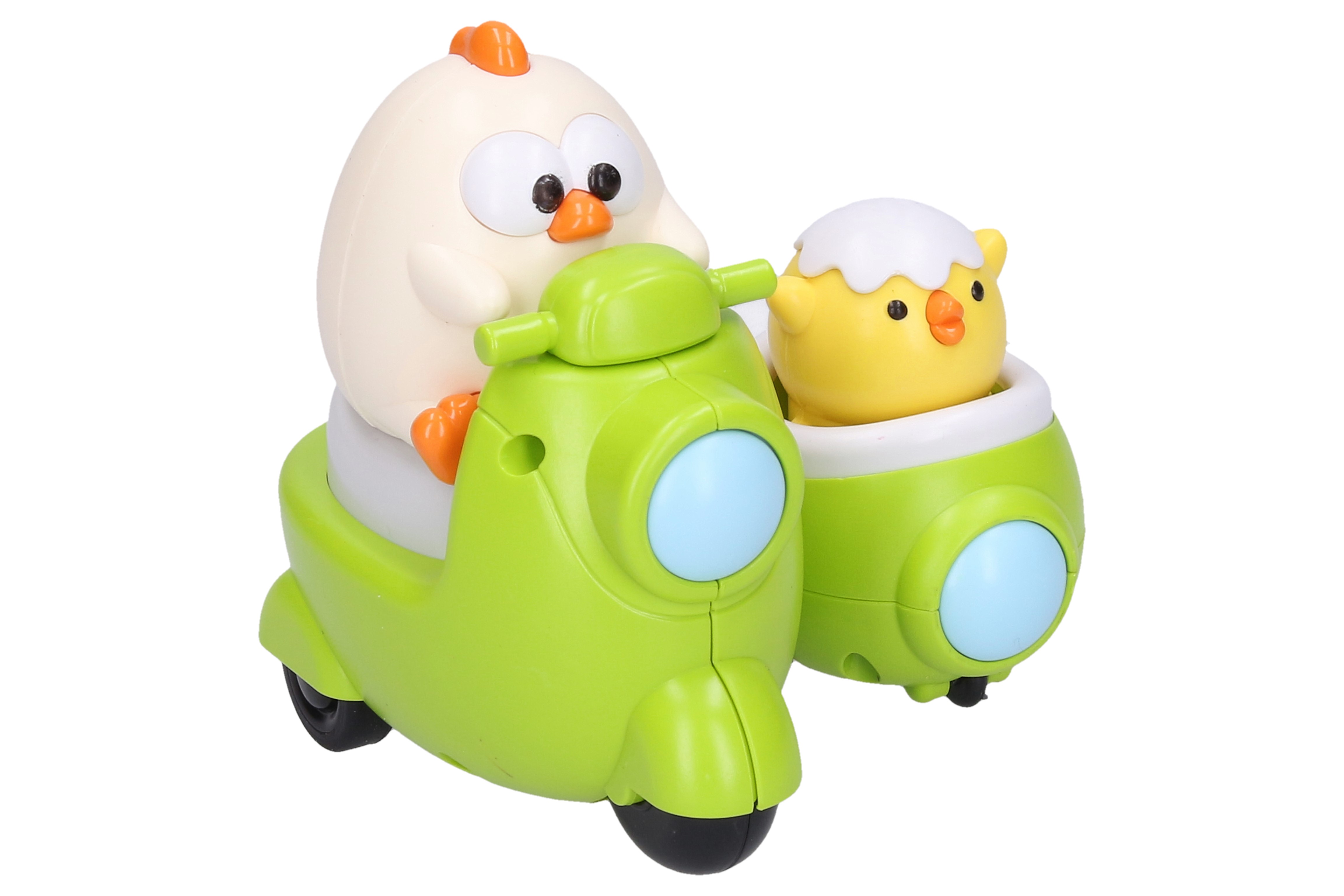 Slepička a kuře na motorce 9,5 cm