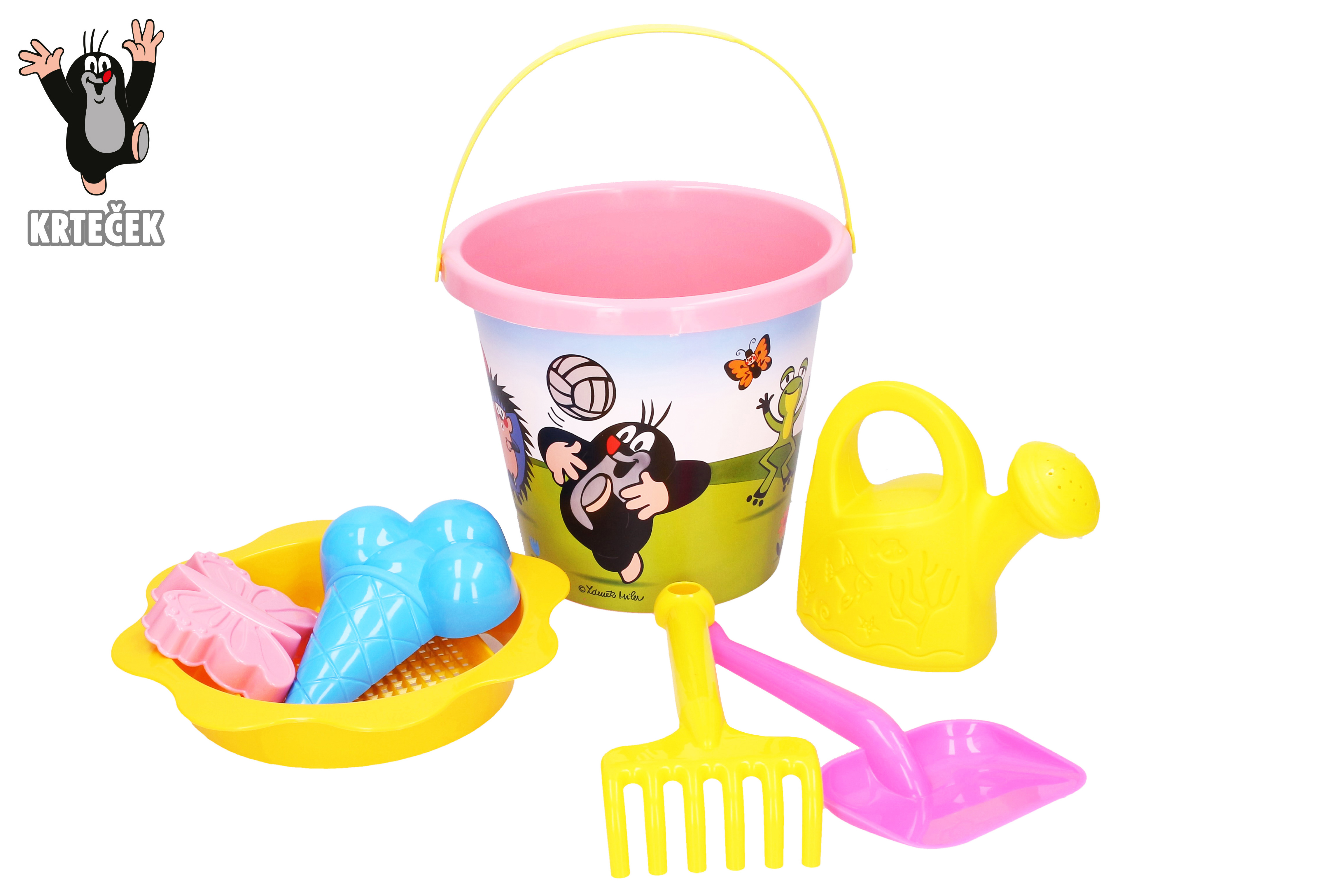 Levně Písek sada Krtek velká 3,5 L růžová