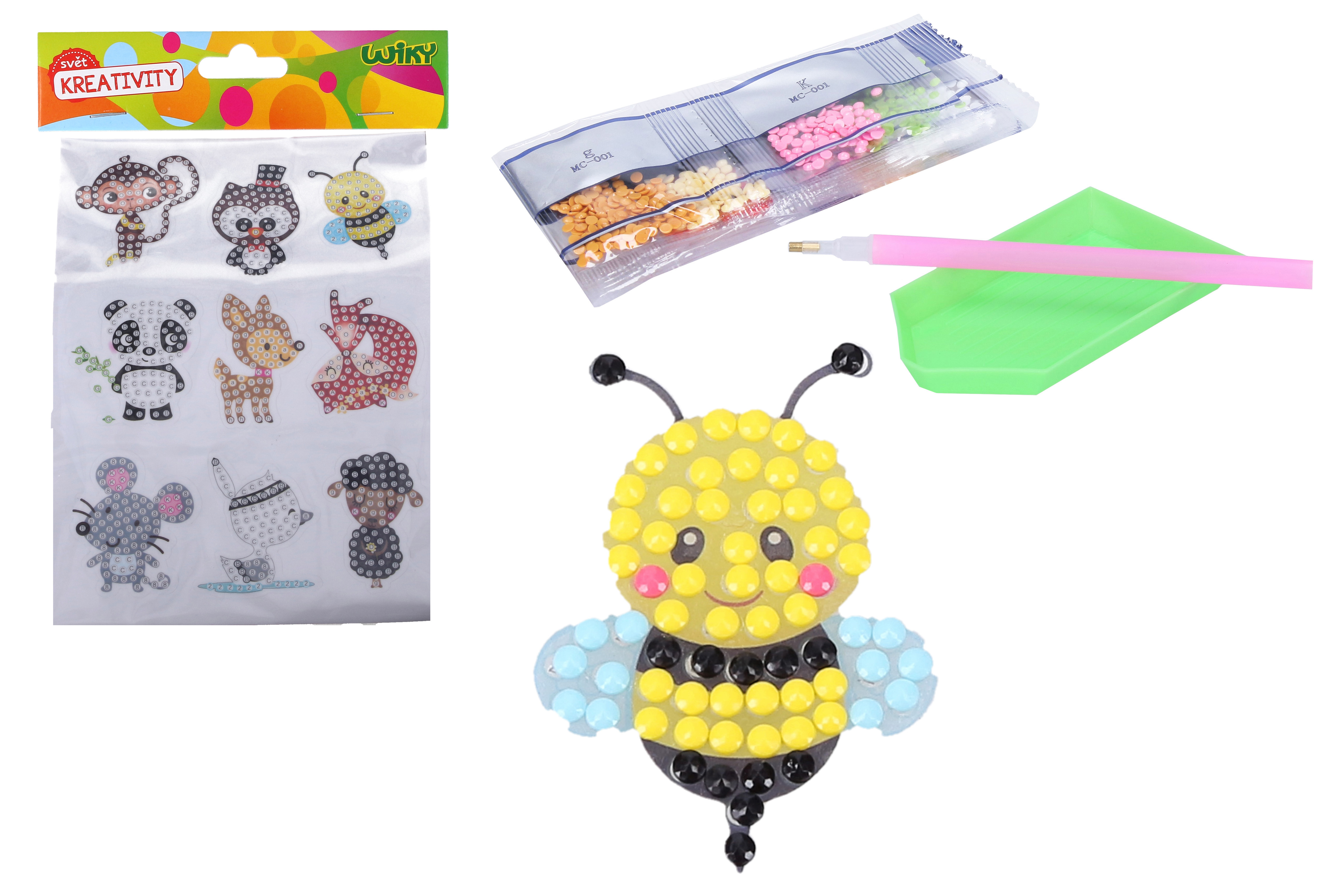 Levně Kreativní set diamond nálepky s kamínky Zvířátka