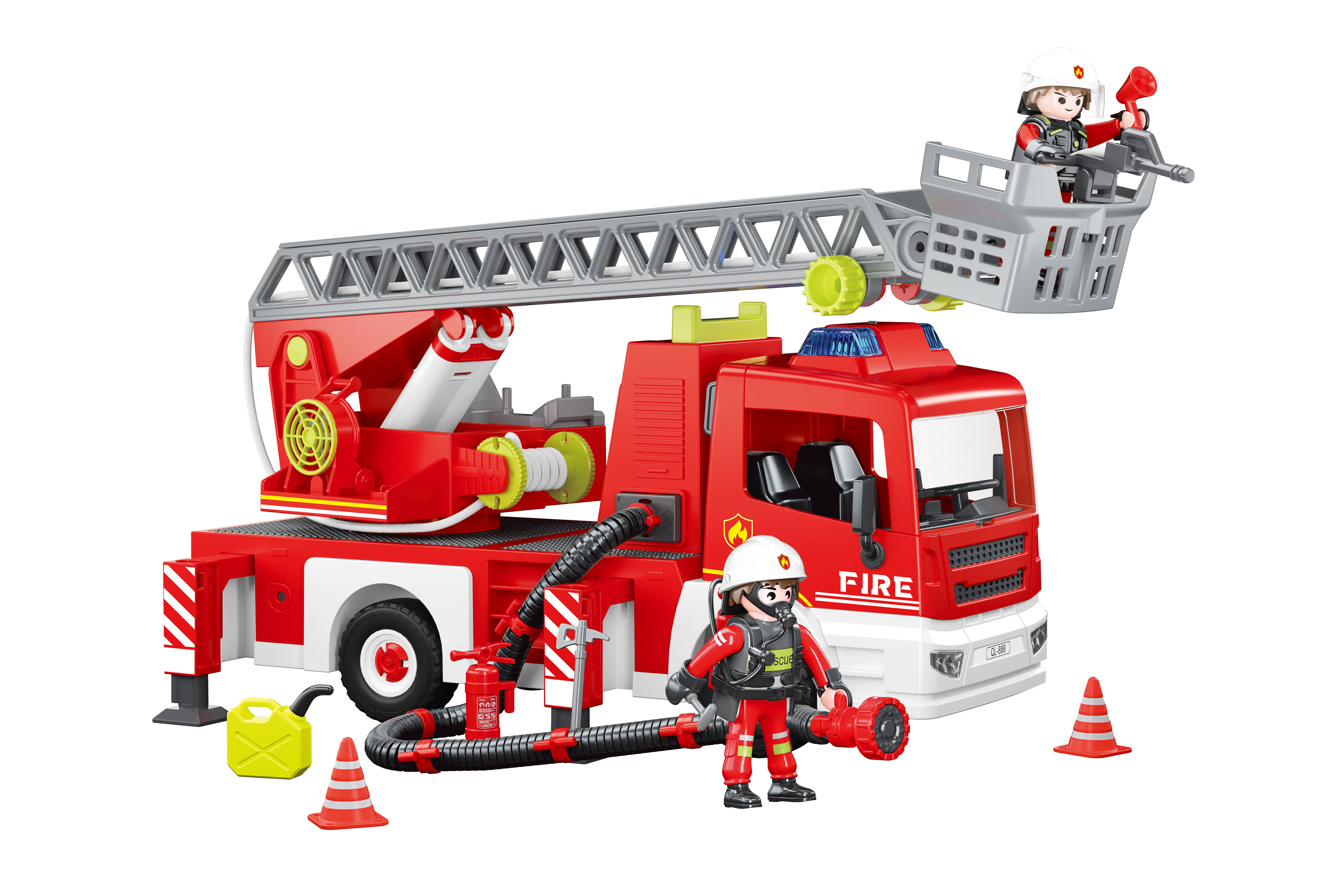 Levně Hasičské auto s žebříkem stavebnice 40 cm