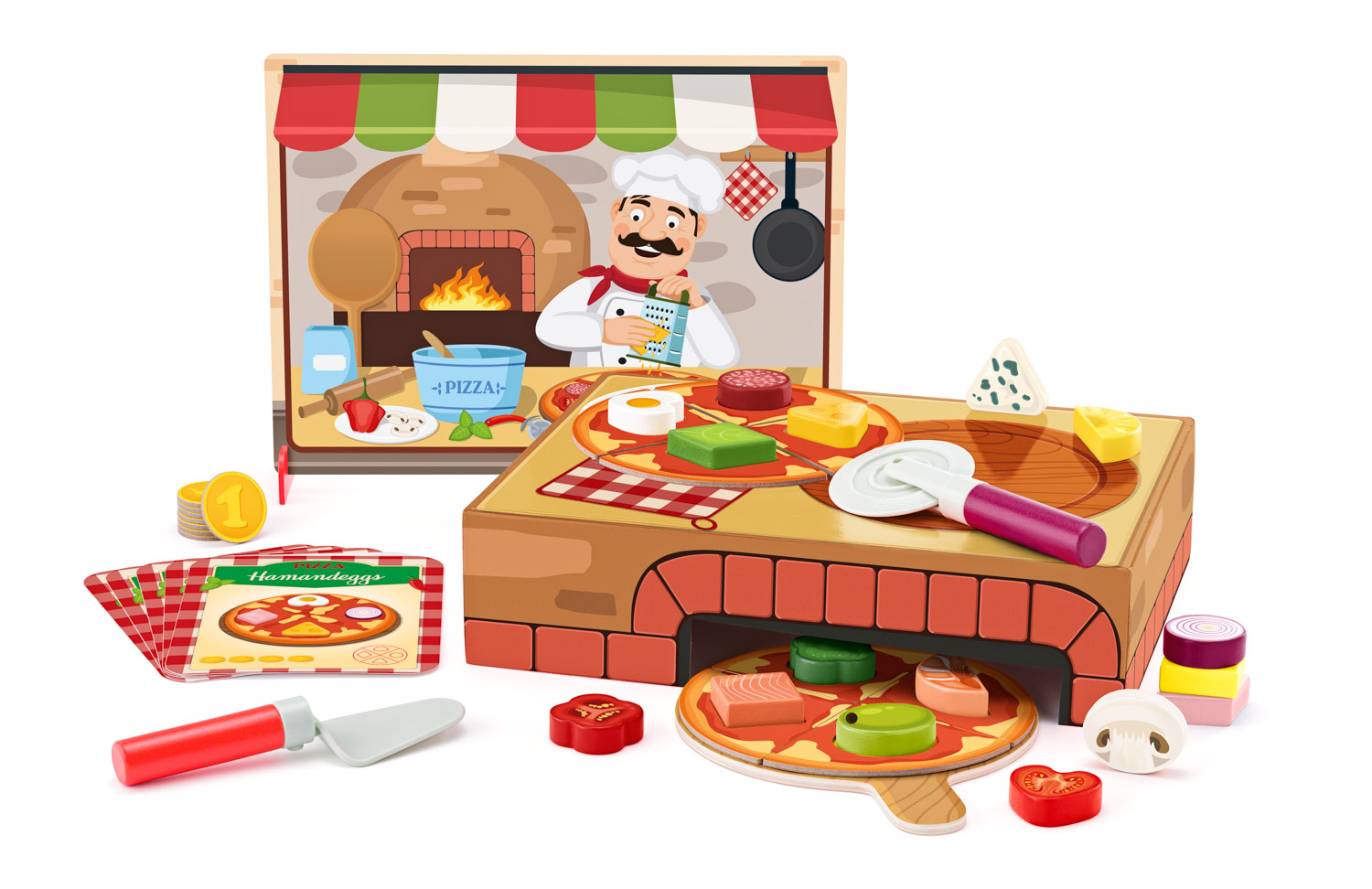 Woody Pizzerie Carlo Didaktická hra s vkládacími tvary
