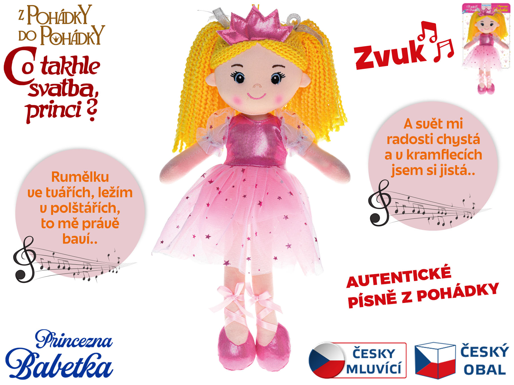 Levně Panenka Princezna Babetka 35cm česky zpívající