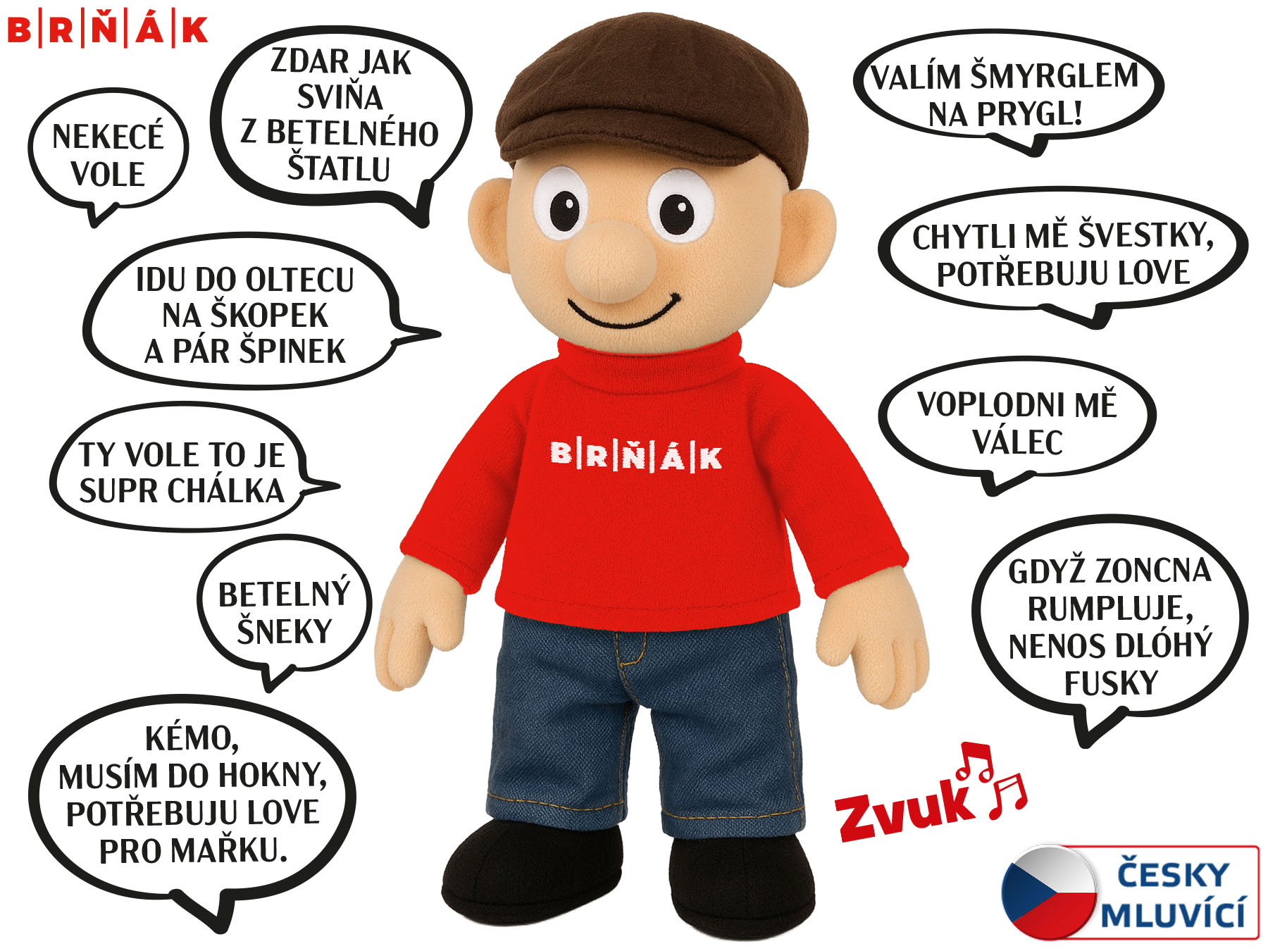 Panáček Brňák mluvící 32cm