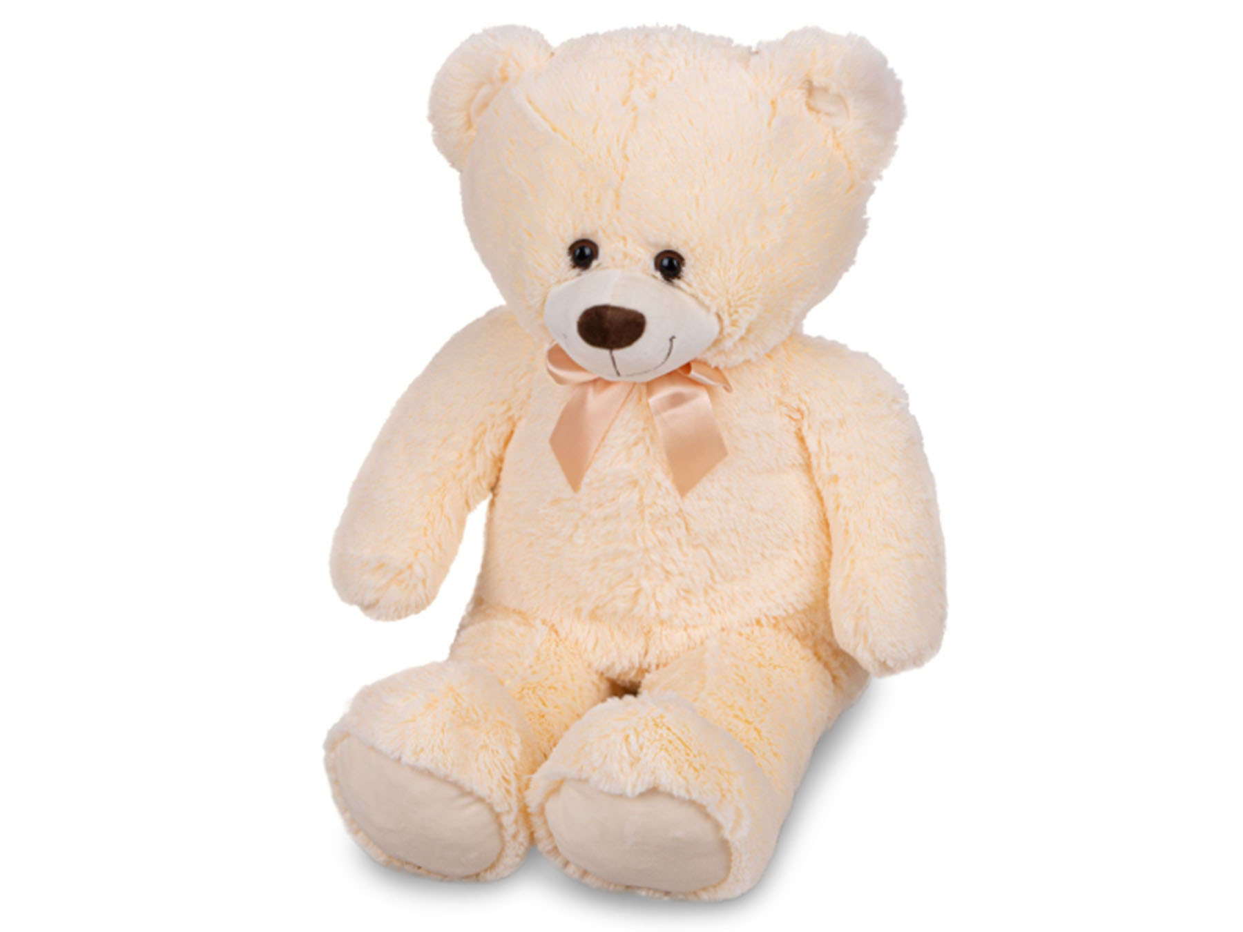 Plush Friends medvěd plyšový 80cm béžový s mašlí