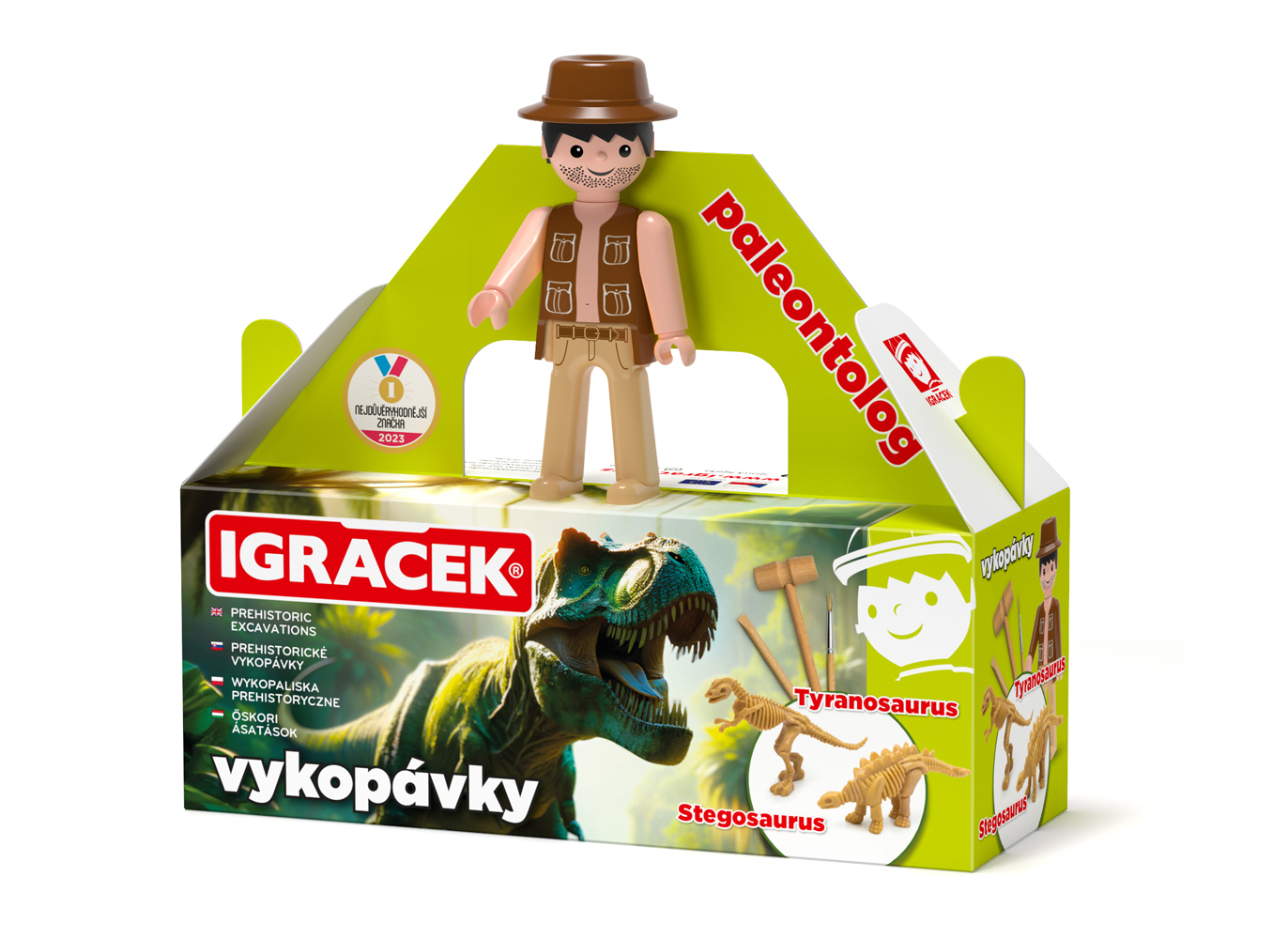 Levně Igráček Paleontolog - figurka s vykopávkami dinosaurů Tyranosaura a Stegosaura