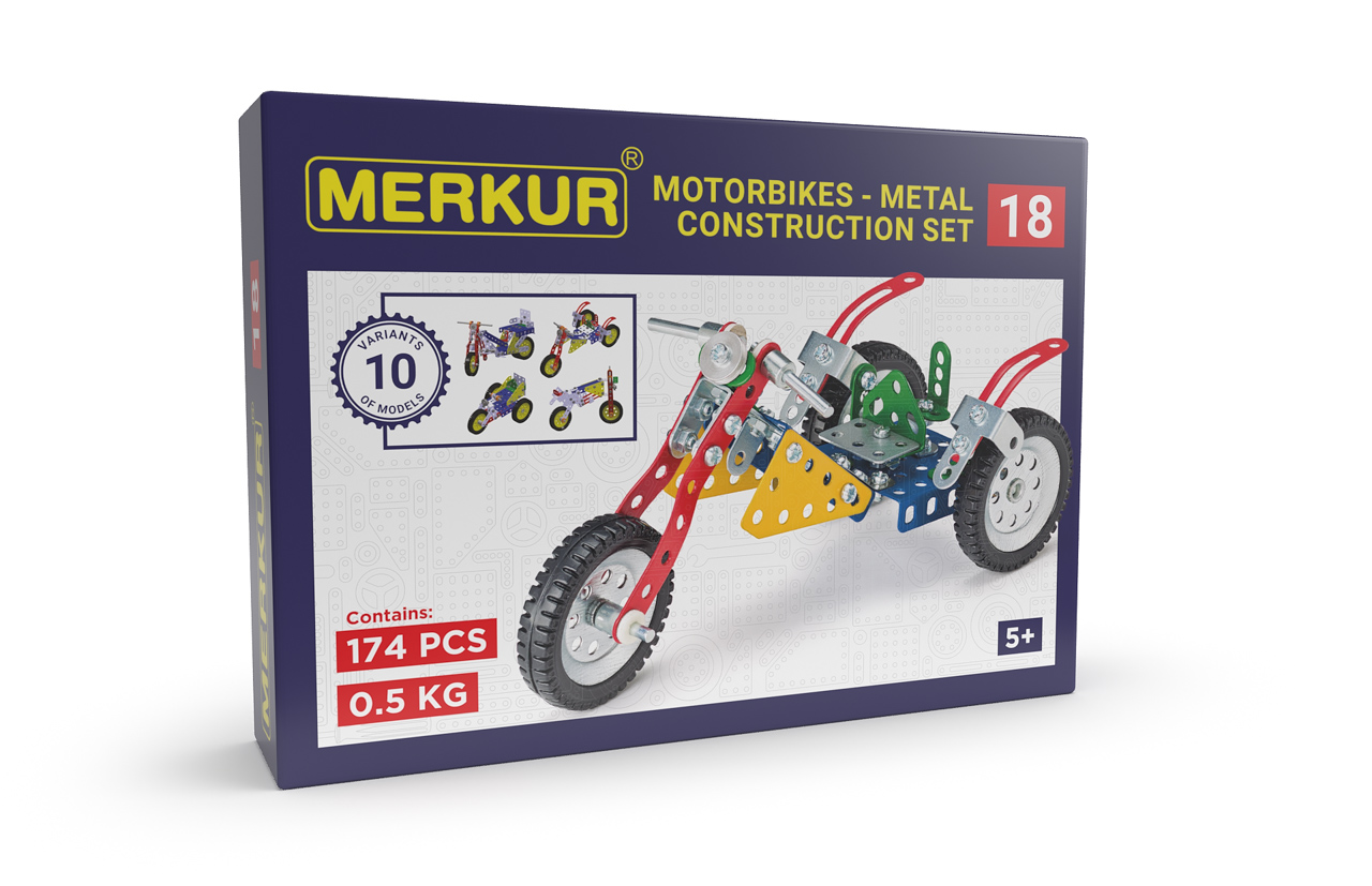 Levně Merkur 018 Motocykly, 174 dílů, 10 modelů