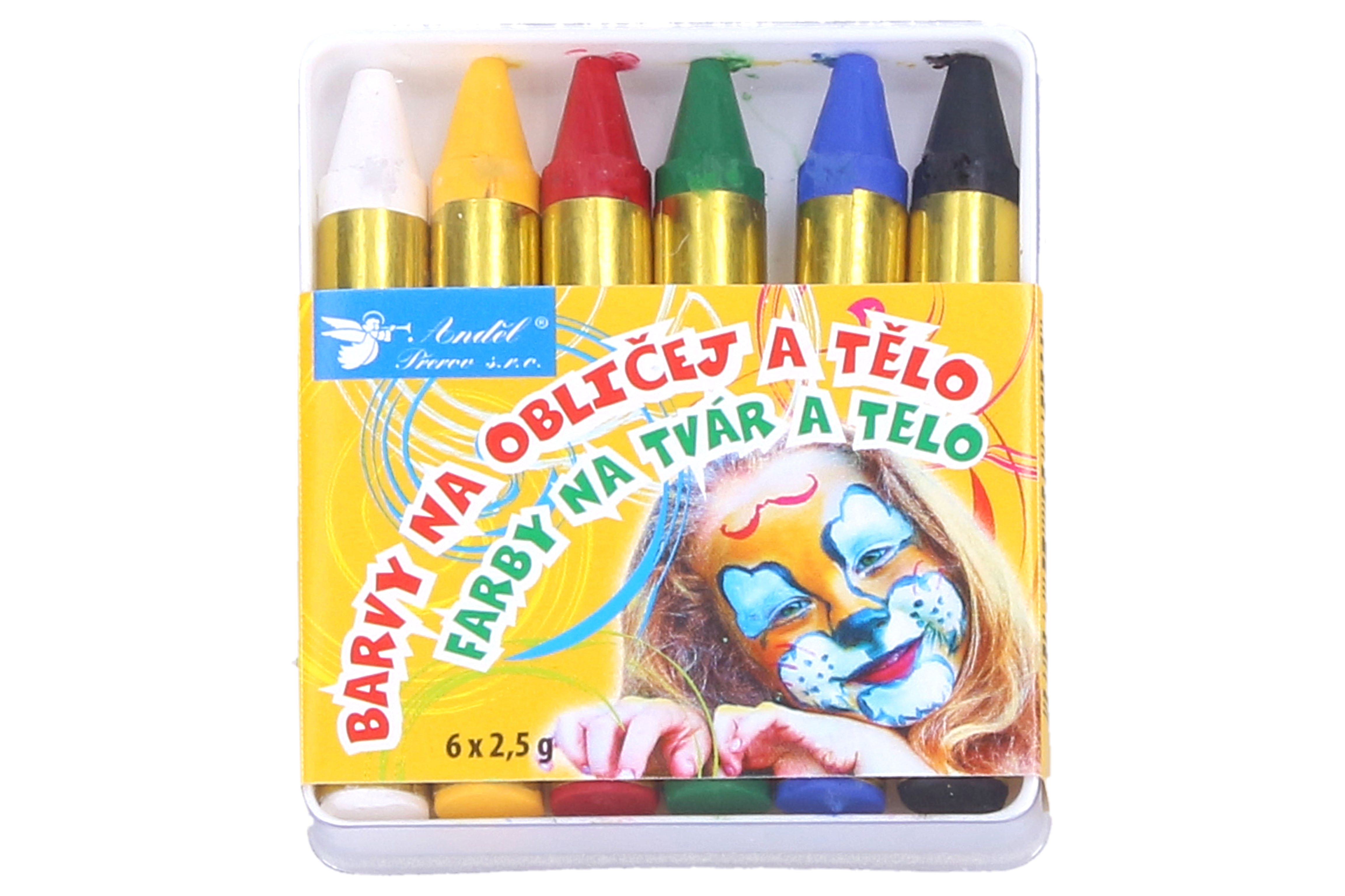 Barvy na obličej a tělo 6 ks po 2,5 g