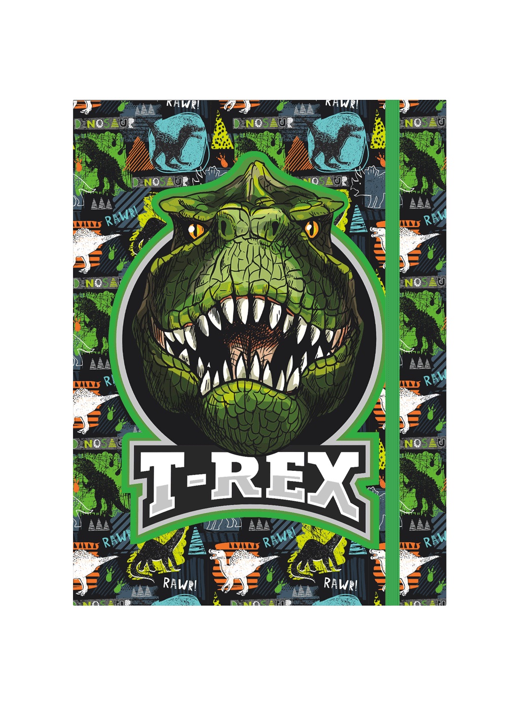 Box na sešity s gumou T-REX 3D A4 (315x240mm) 130gr/m2