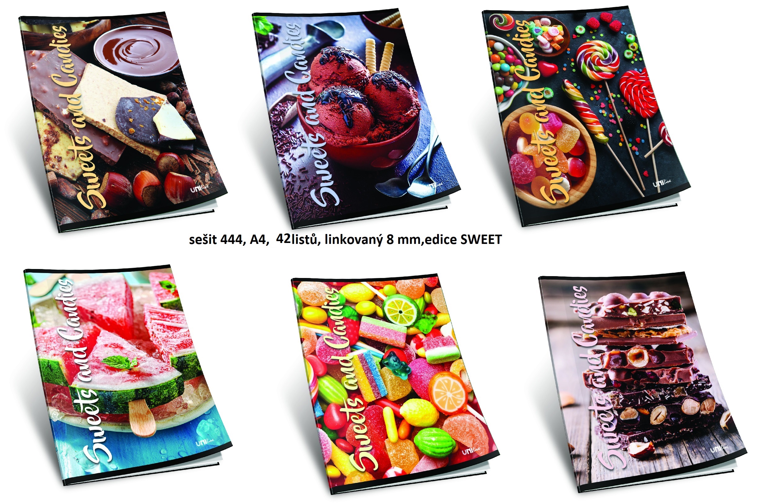 REAS-PACK Školní sešit 444 edice SWEET - Čokoláda