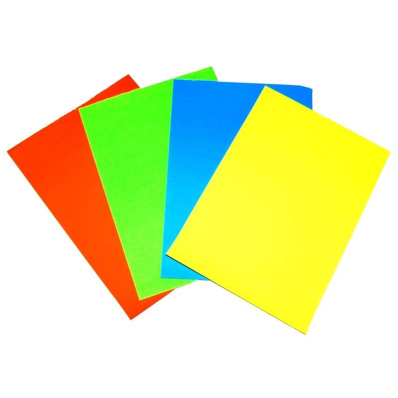 Levně Papíry barevné fluo A4, 10 listů