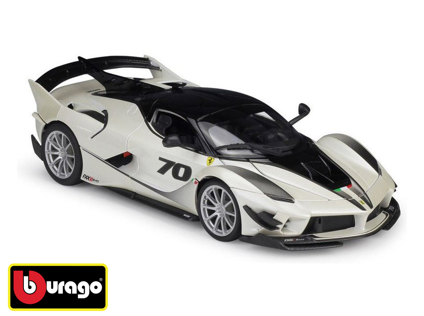 Levně Bburago 1:18 Ferrari FXX-K EVO No.70 černo-bílé 18-16012 - II. jakost