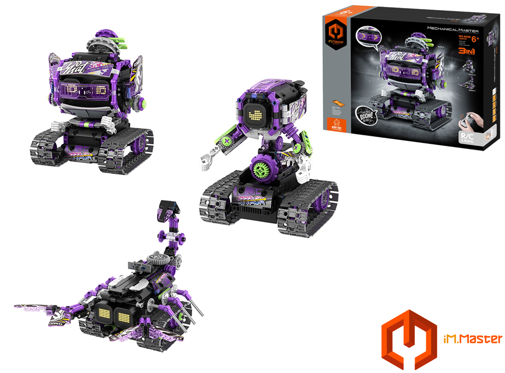 Levně iM.Master Stavebnice robot s čepicí 3v1 RC na dálkové ovládání 17x16,6x20,6 cm - II.jakost