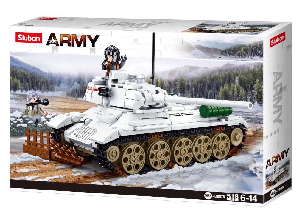 Levně Sluban Army Bitva o Budapešť M38-B0978 Bílý tank T-34/85