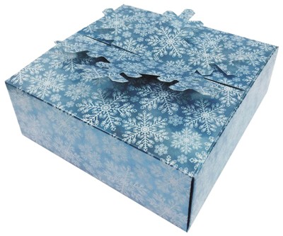 Levně Krabička skládací dárková modrá 15x15x5 cm