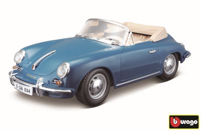 Levně Bburago Porsche 356B Cabriolet 1961 modrá 1:18 - II. jakost