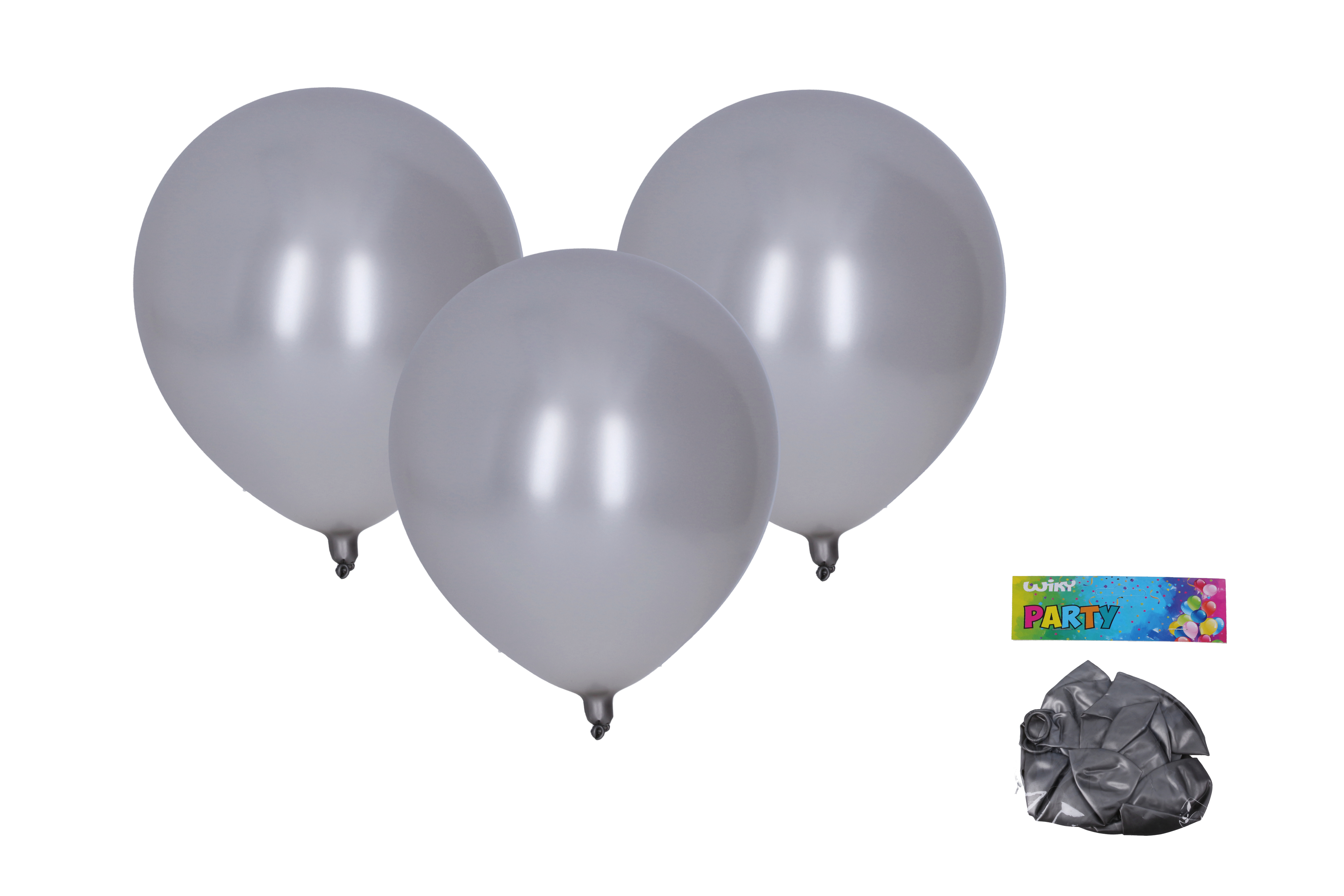 Levně Balónek nafukovací 30cm - sada 10ks, metalický stříbrný