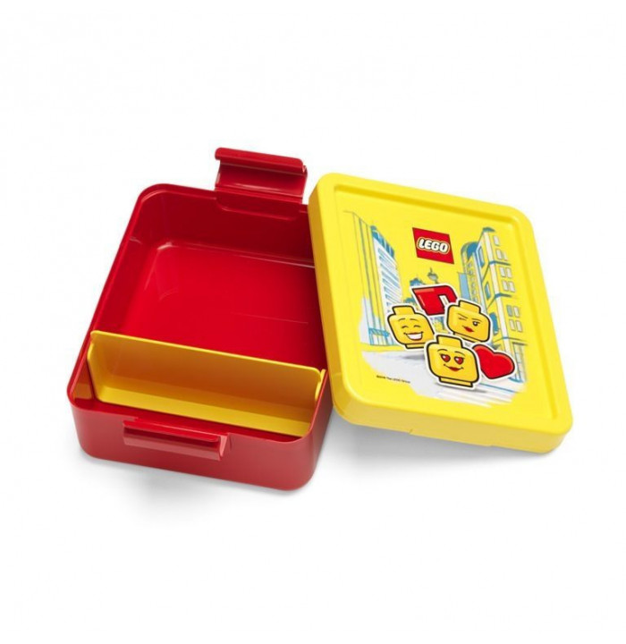 Levně LEGO ICONIC Girl box na svačinu - žlutá/červená