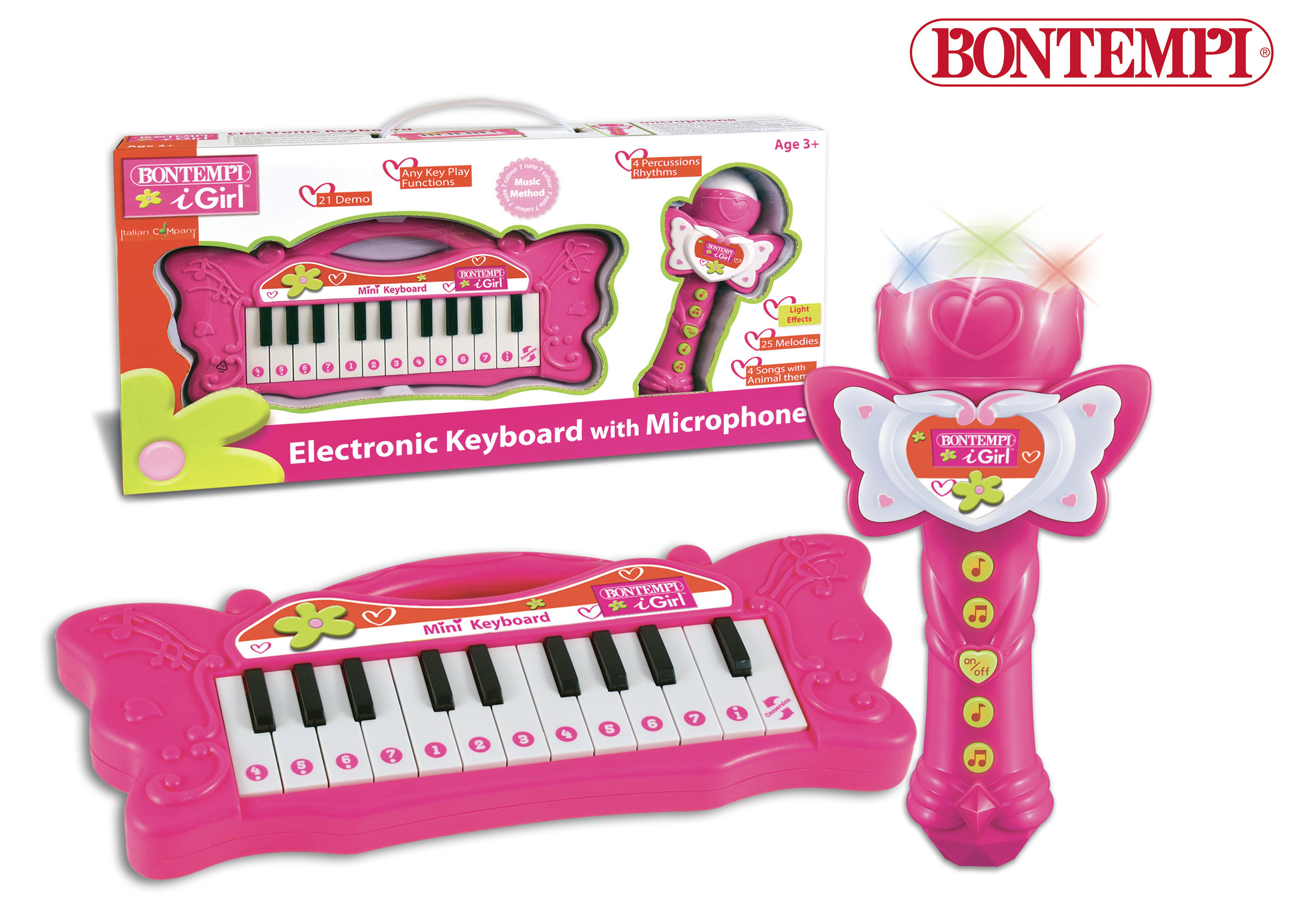 Levně Bontempi Mini klávesnice a mikrofon Karaoke 35 x 10 x 3,5 cm