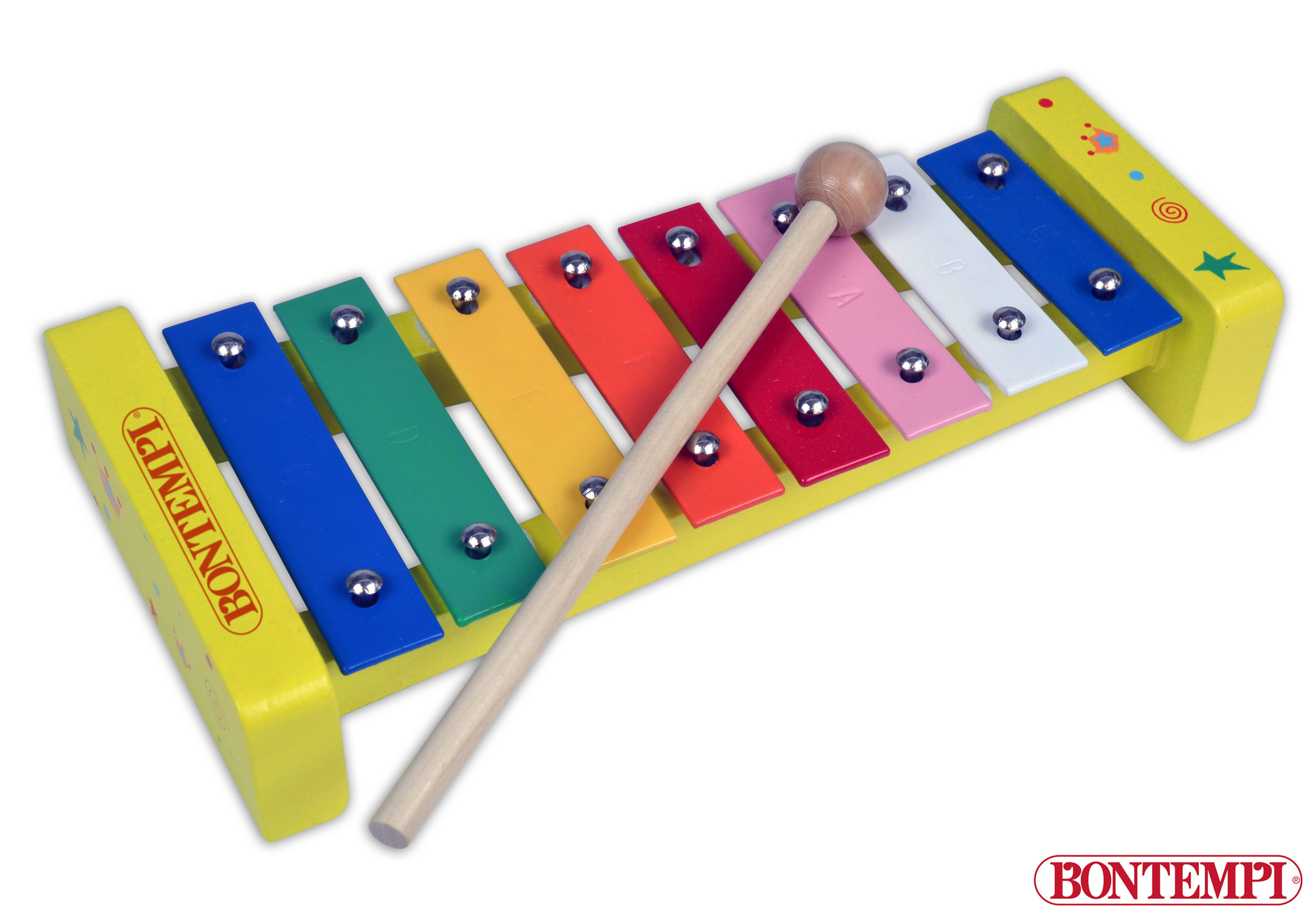 Levně Bontempi Dřevěný xylofon s 8 kovovými notami 24 x 11 x 4,5 cm
