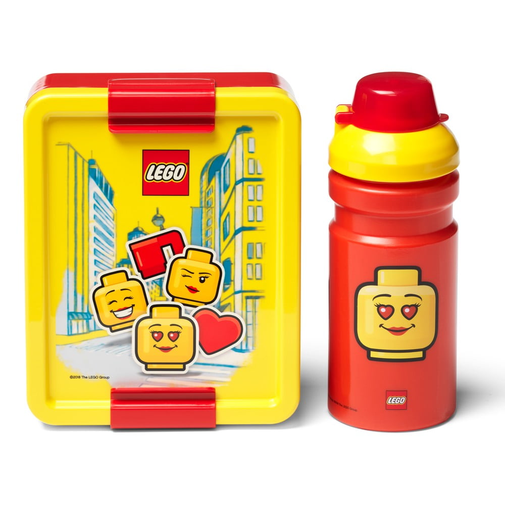 Lego Iconic Girl svačinový set láhev a box žlutá červená