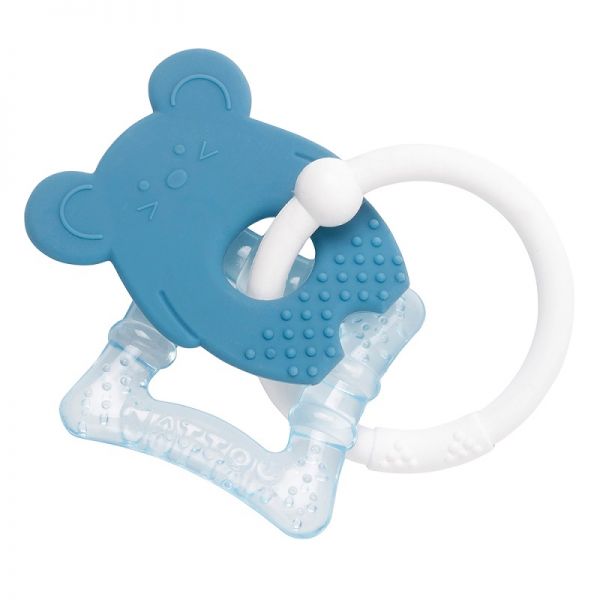 Levně NATTOU Kousátko silikonové s chladící částí bez BPA modrá myška
