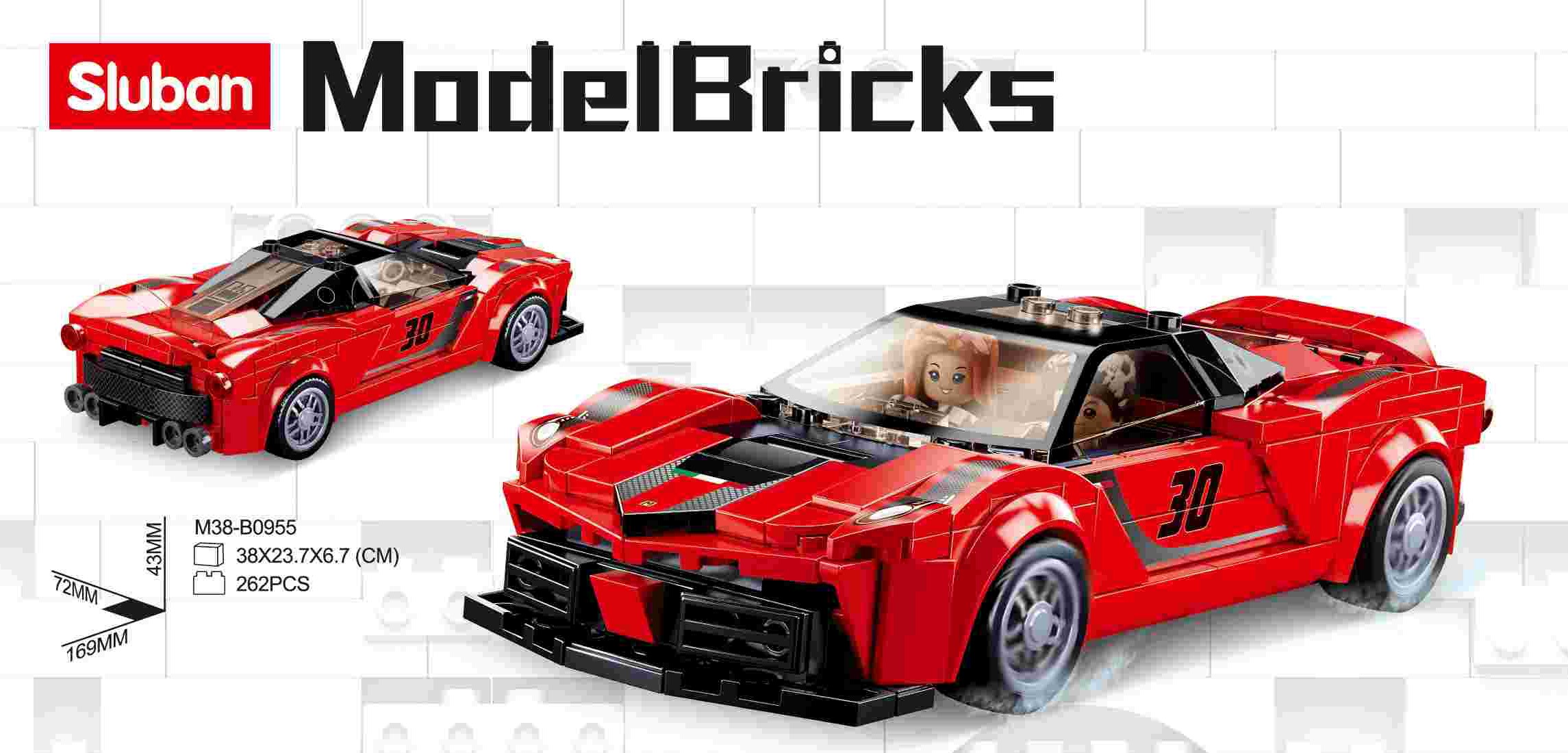 Levně Sluban Model Bricks - Červený italský sporťák