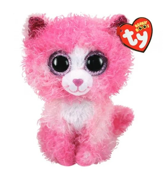 Levně BEANIE BOOS REAGAN, 15 cm - kočka růžová
