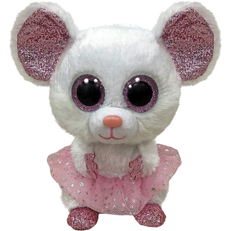 Levně BEANIE BOOS NINA, 24 cm - bílý myš