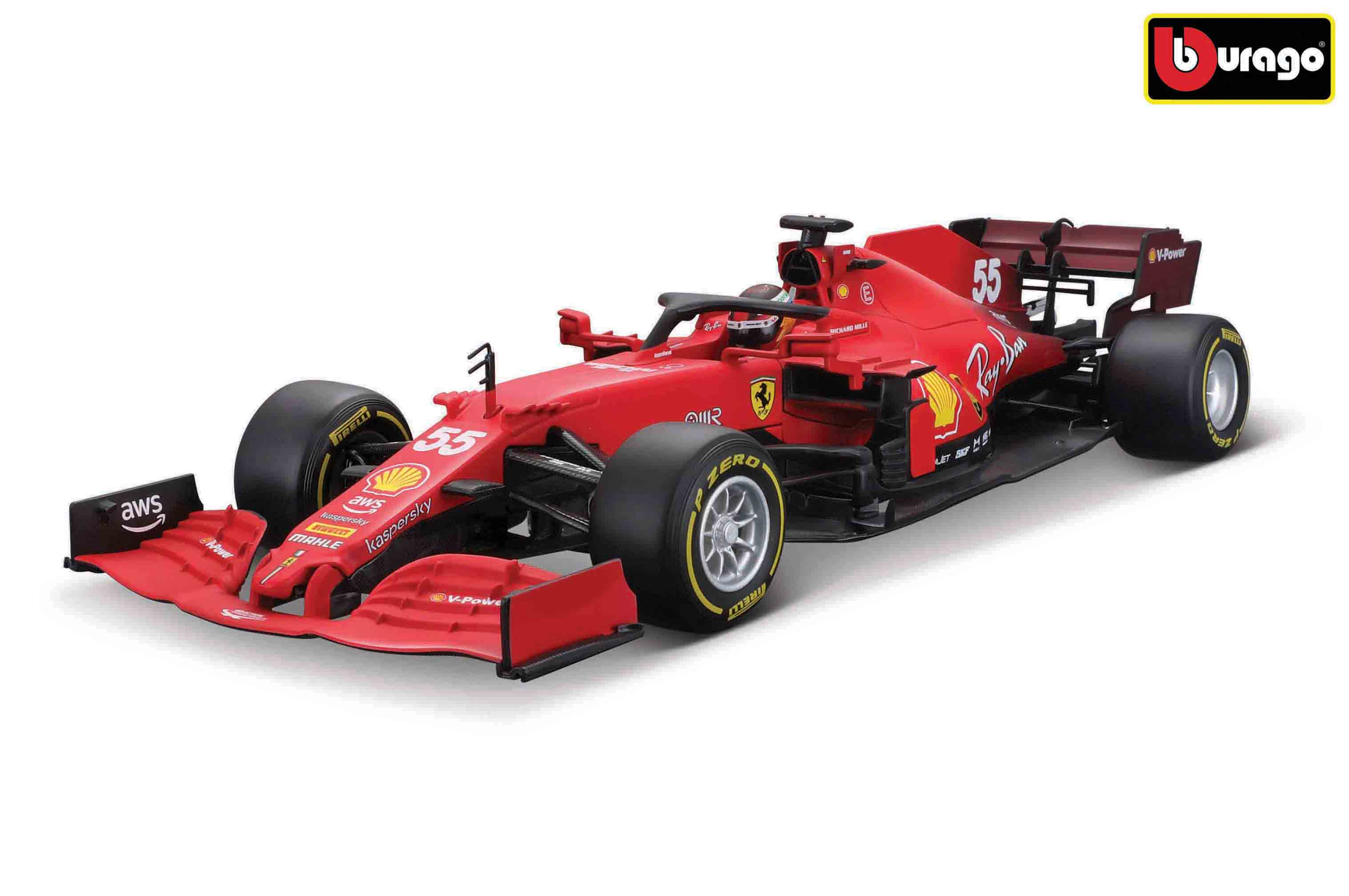 Levně Bburago 1:18 Ferrari Racing - SF21 - #55 Carlos Sainz