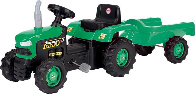 Levně DOLU Dětský traktor šlapací s vlečkou, zelený