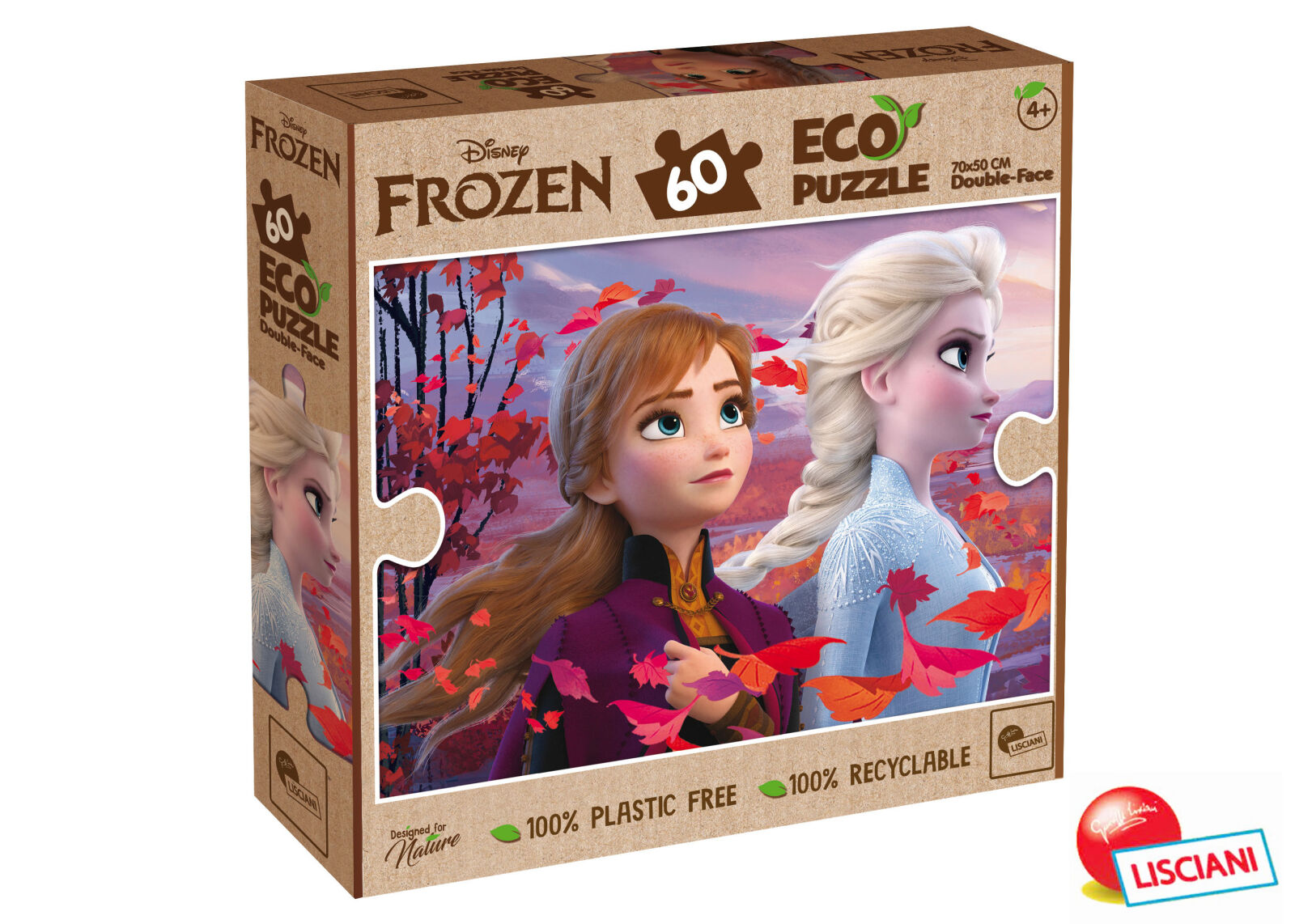 Levně Frozen ECO-Puzzle 60 Elsa a Anna 2v1 70x50cm