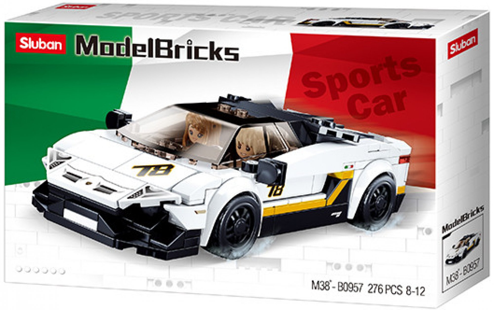 Levně Sluban Model Bricks M38-B0957 Bílý italský sporťák