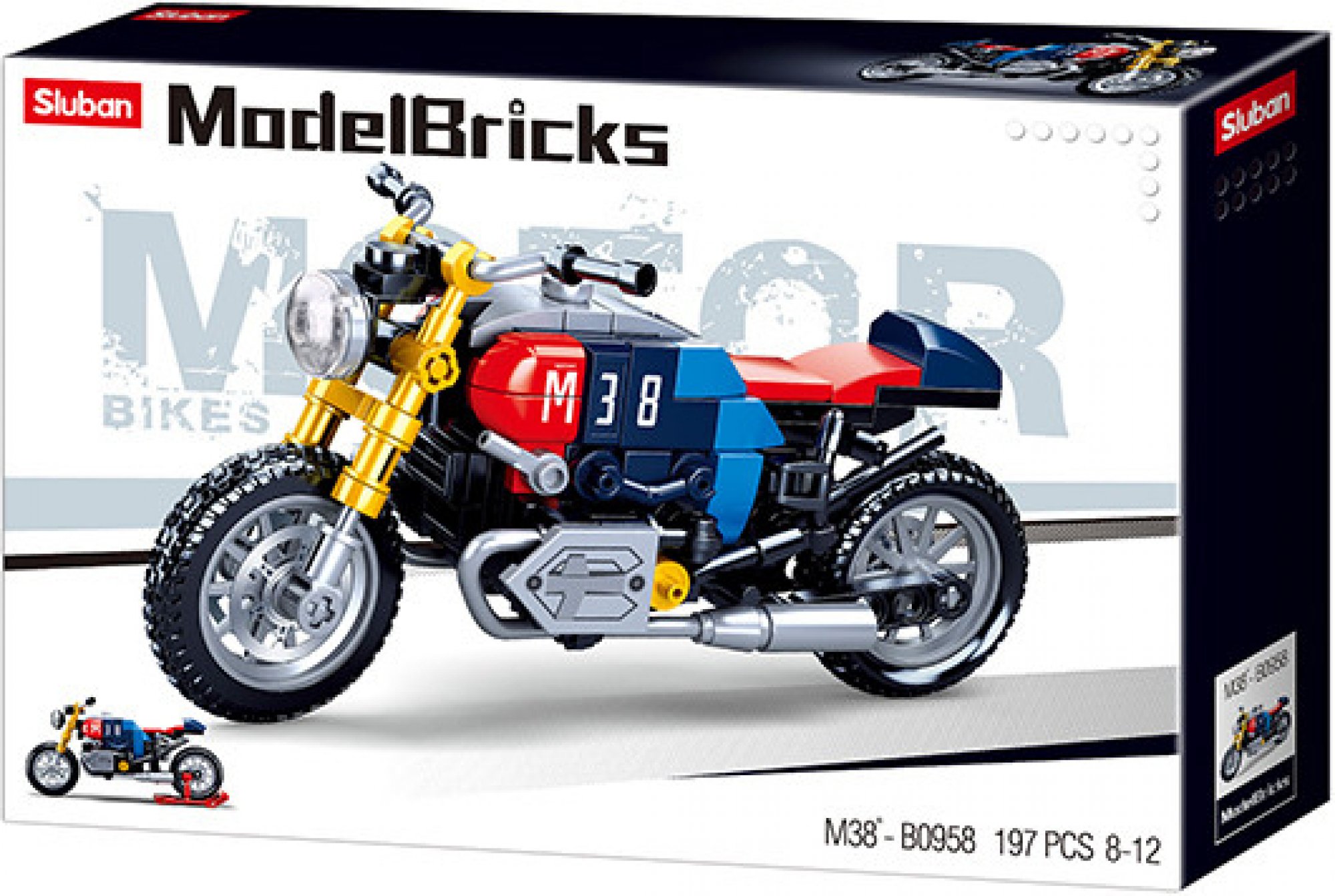 Levně Sluban Model Bricks M38-B0958 Motorka Café racer