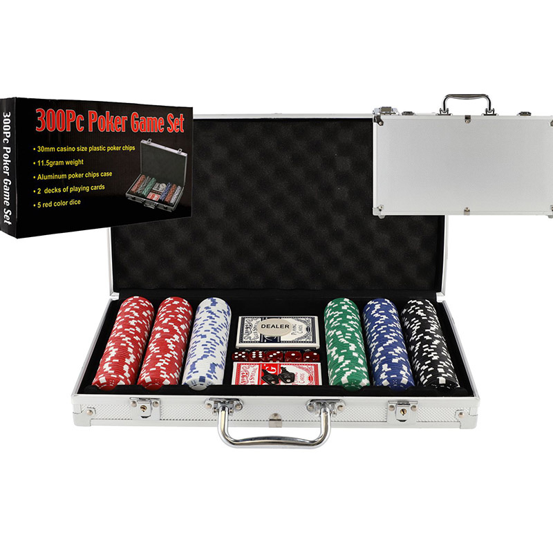 Levně Poker sada 300ks + karty + kostky v hliníkovém kufříku