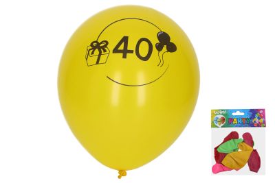 Levně Balónek nafukovací 30 cm - sada 5ks, s číslem 40