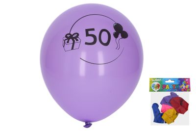 Levně Balónek nafukovací 30 cm - sada 5ks, s číslem 50
