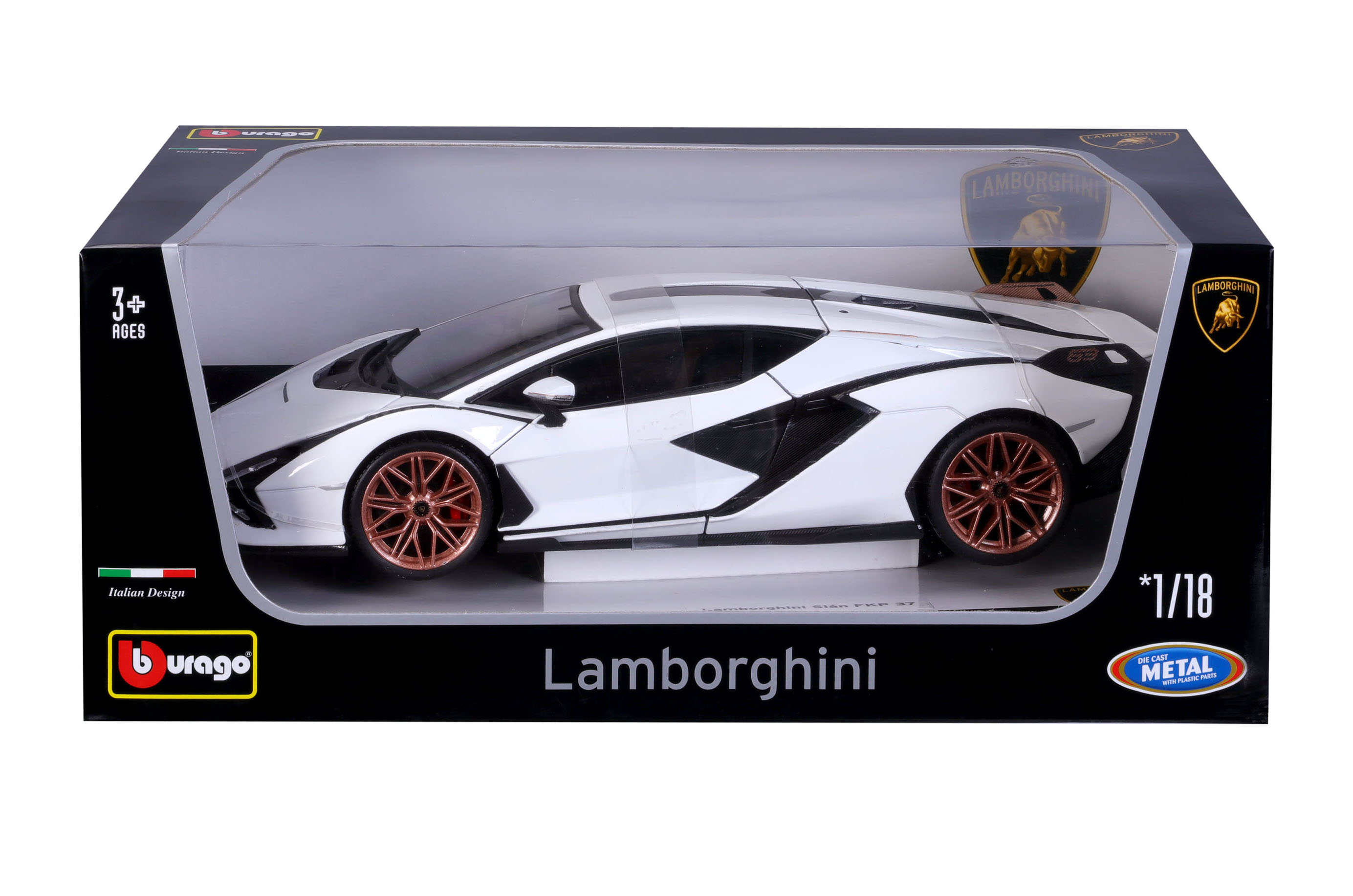 Levně Bburago 1:18 TOP Lamborghini Sián FKP 37 White/Black