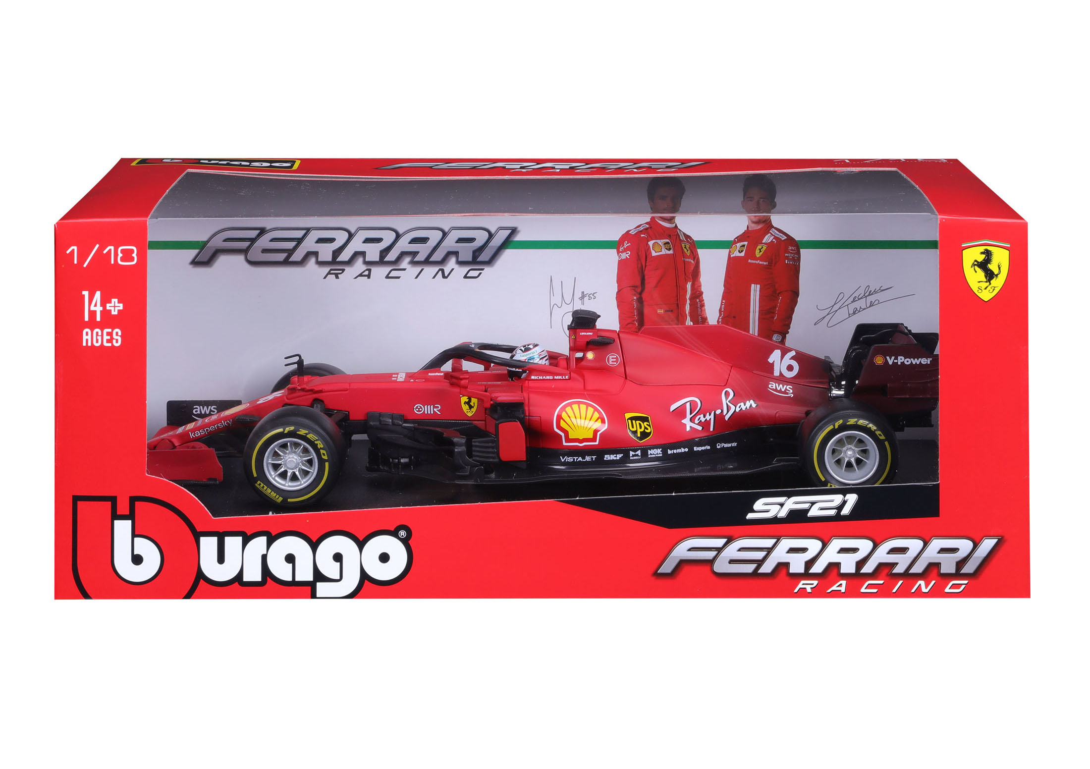 Levně Bburago 1:18 Ferrari Racing - SF21 - #16 Charles Leclerc