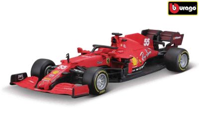 Levně Bburago 1:43 Ferrari Racing F1 SF21 #55 (Carlos Sainz) s helmou