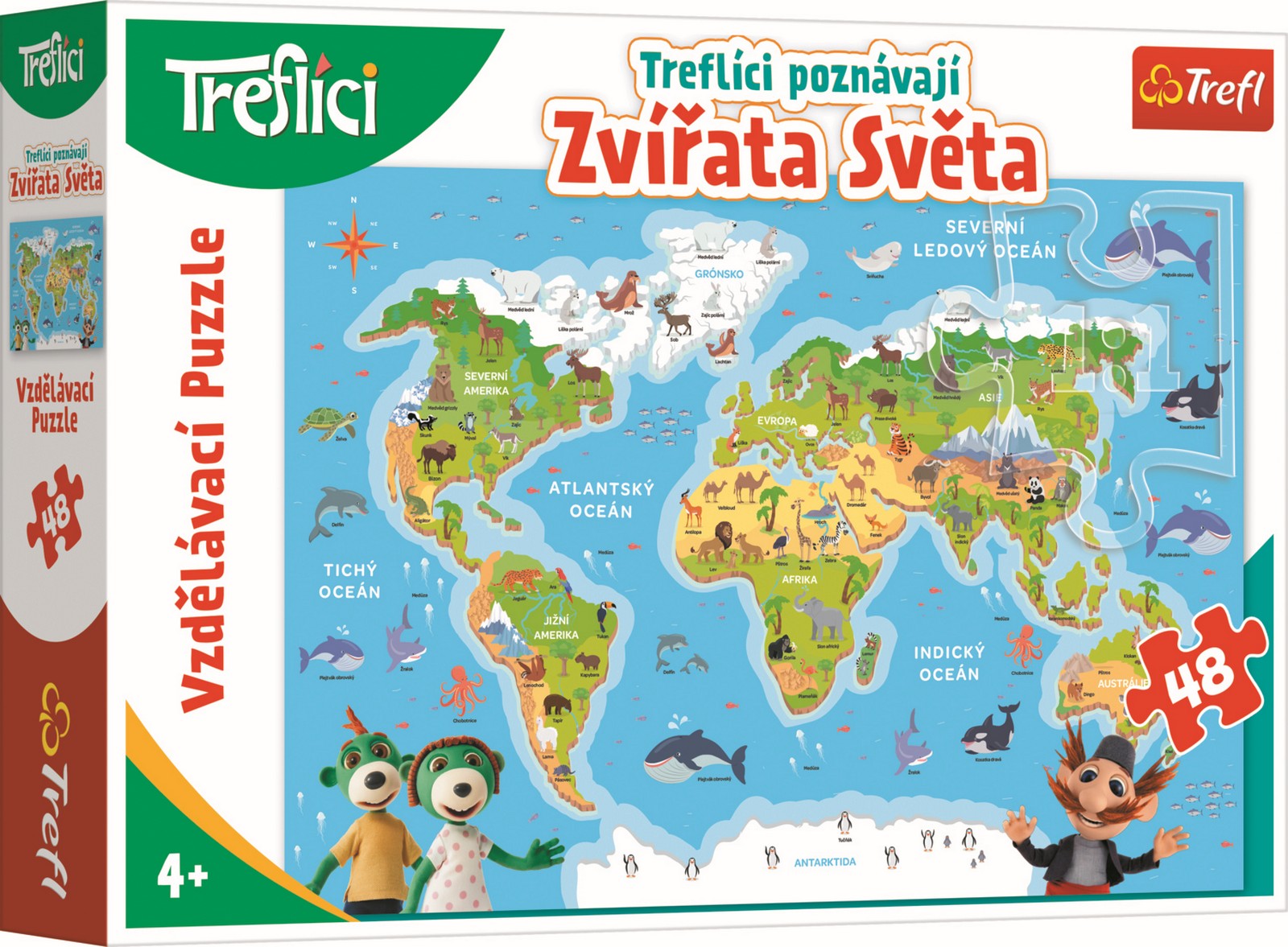 Levně Trefl Puzzle vzdělávací - Treflíci poznávají zvířata světa