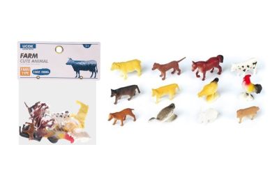 Levně Zvířátka figurky mini farma 12 ks set 5 cm