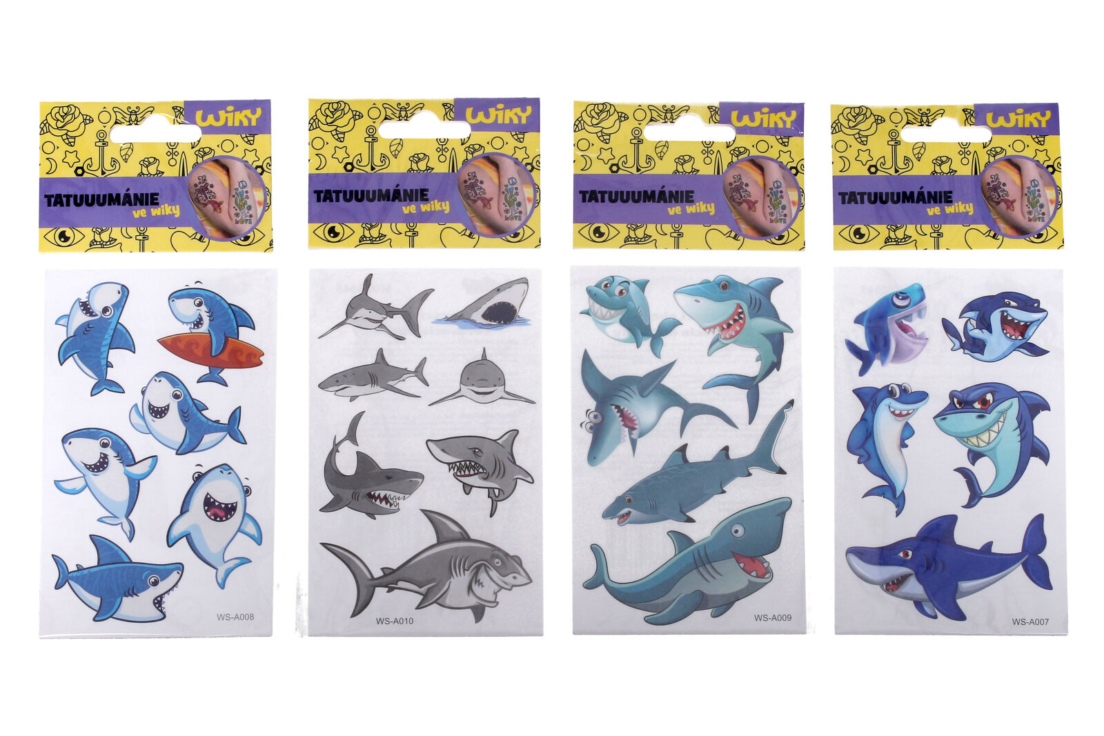 Levně Tetovací obtisky - žraloci 17,5x8,5 cm